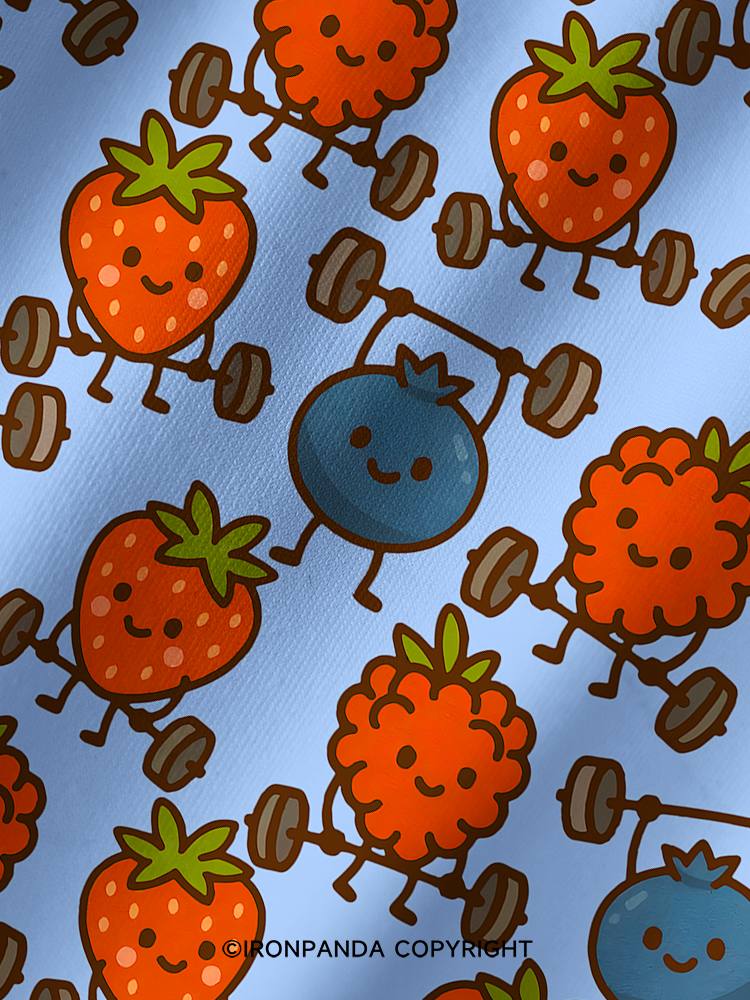 BERRY STRONG Printed Yoga Shorts