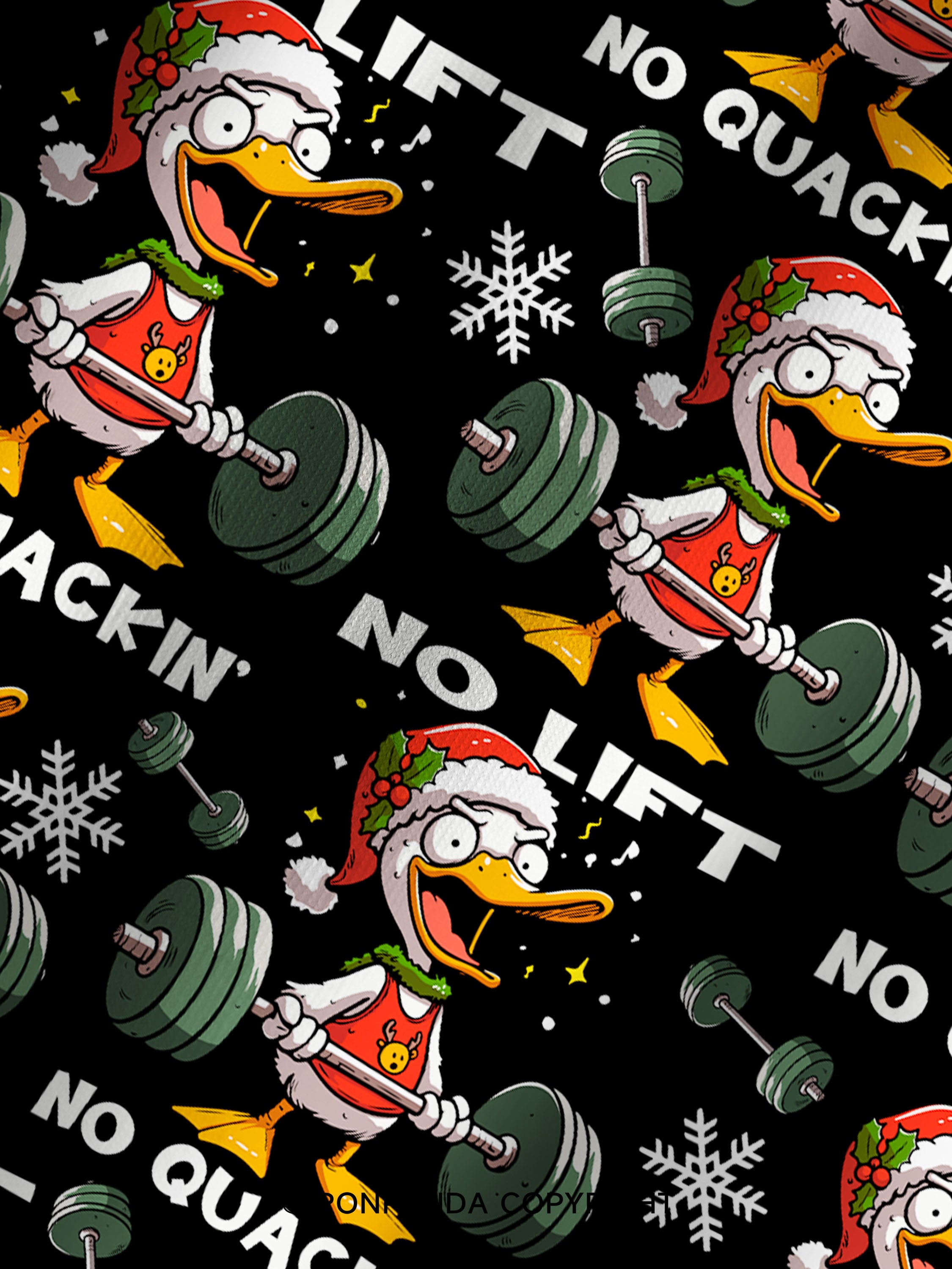 No Lift, No quackin' Printed Yoga Shorts
