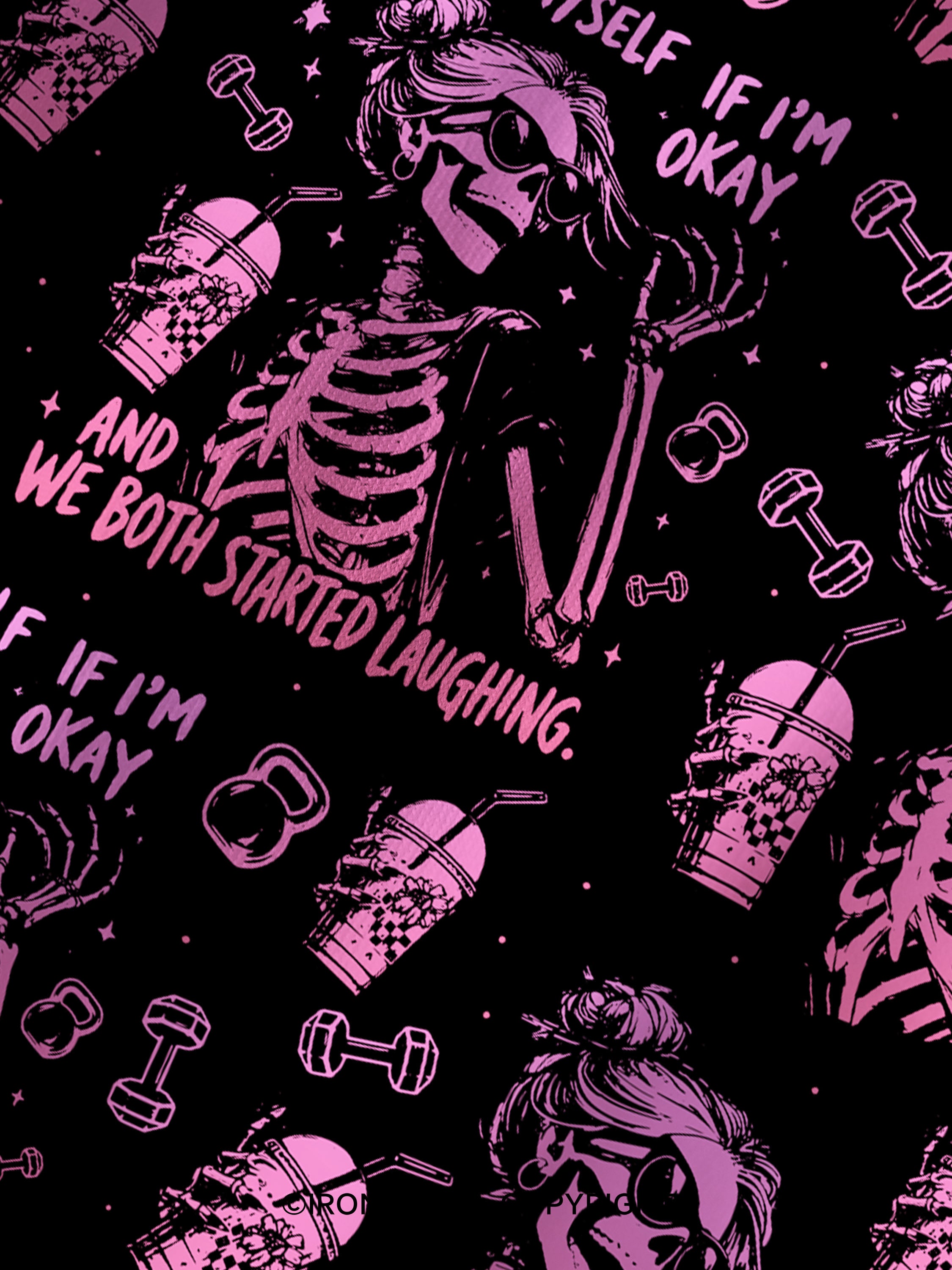 I ASKED MYSELF IF I'M OKAY AND WE BOTH STARTED LAUGHING Printed Yoga Shorts