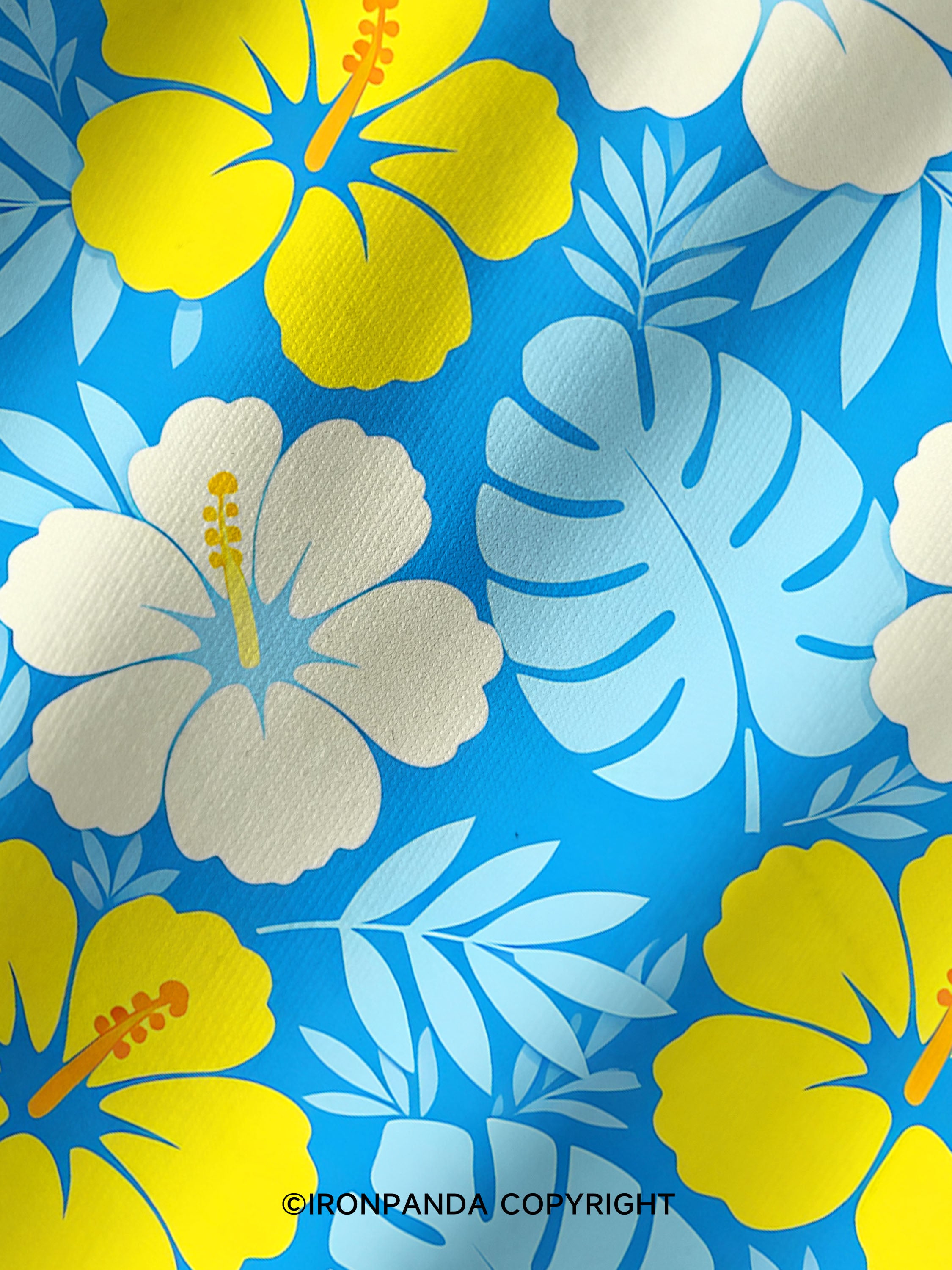 Tropical Hibiscus Printed Yoga Shorts