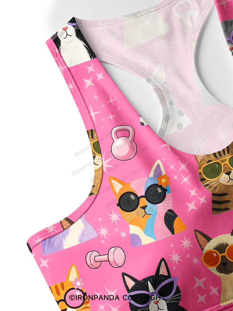 COOL CATS FITNESS PARTY Yoga Racerback Sports Bra