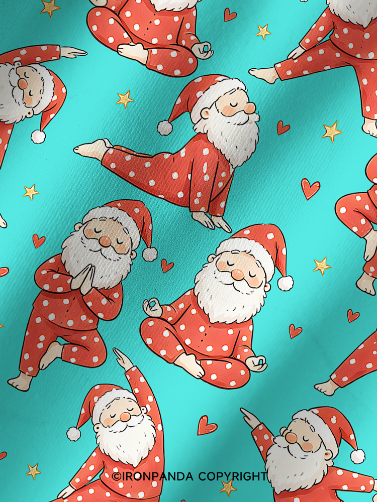 Funny Santa Yoga Printed Yoga Shorts