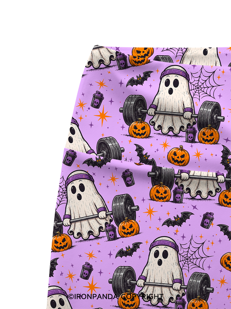 Creep It Lifting Ghost Printed Yoga Cycling Shorts