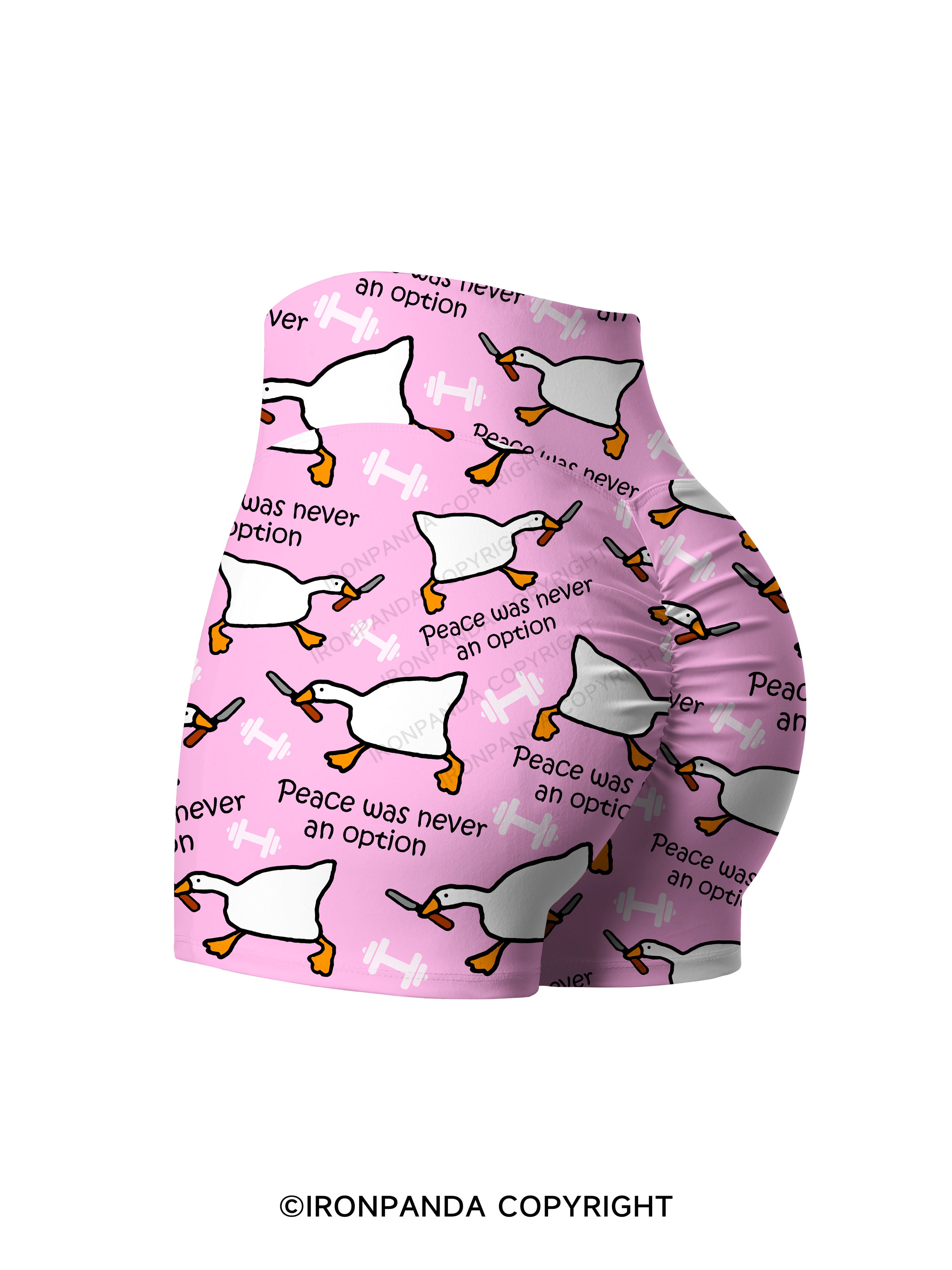 peace was never an option Print Printed Yoga Shorts