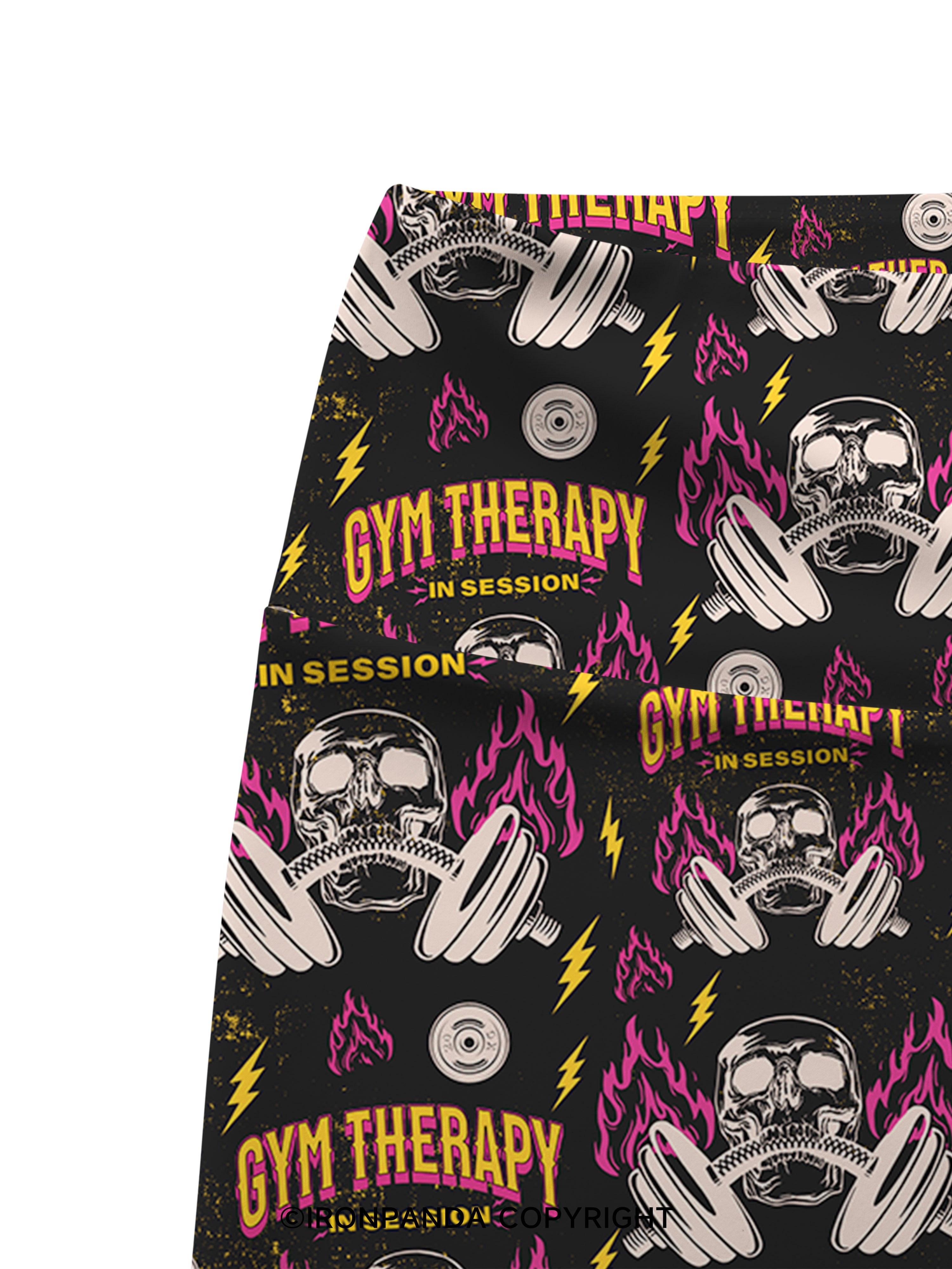 GYM THERAPY IN SESSION SKELETON Printed Yoga Cycling Shorts