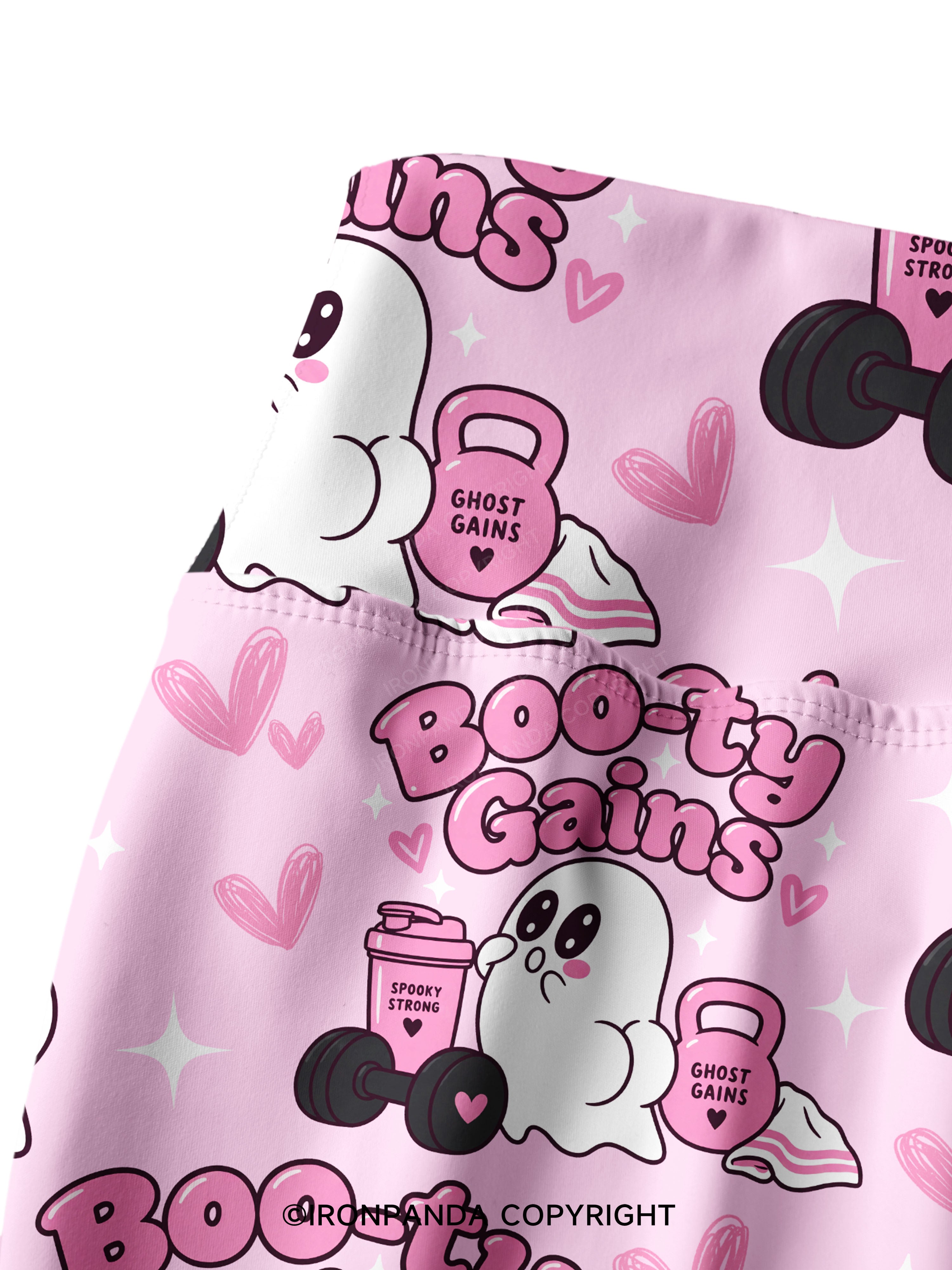 Boo-ty Gains Ghost Printed Yoga Pants