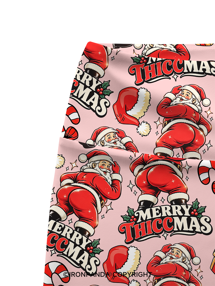 Merry Thiccmas Printed Yoga Cycling Shorts