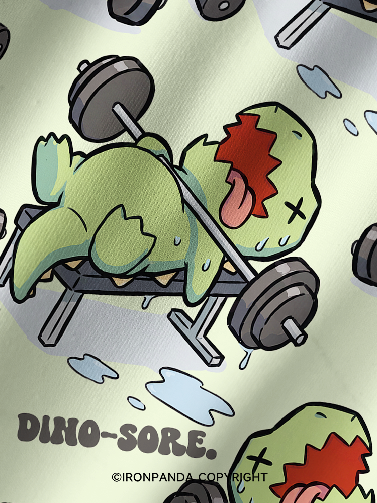 DINO-SORE Printed Yoga Shorts