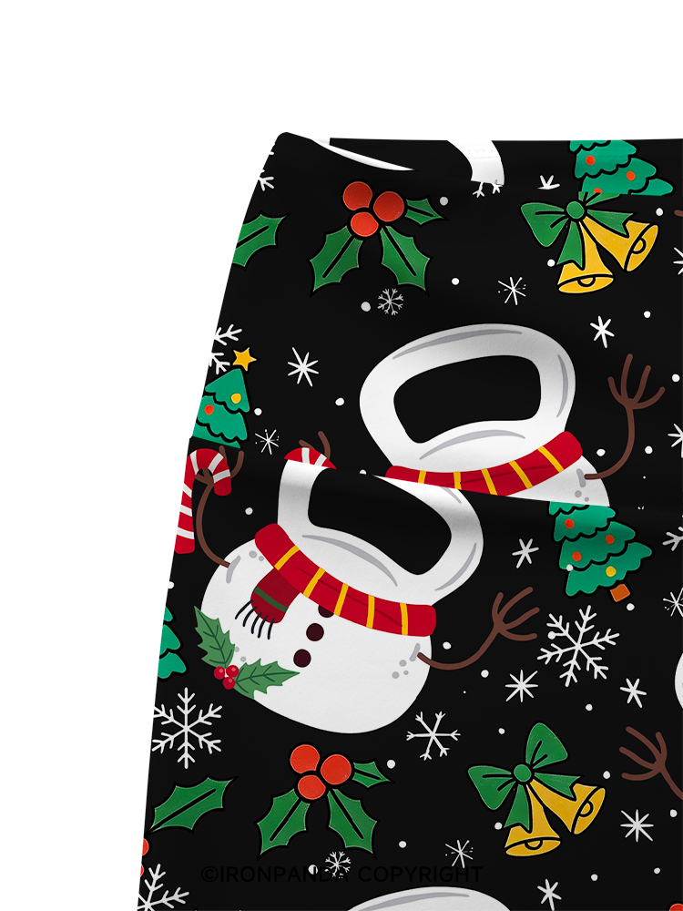 Frosty Kettlebell Printed Yoga Cycling Shorts