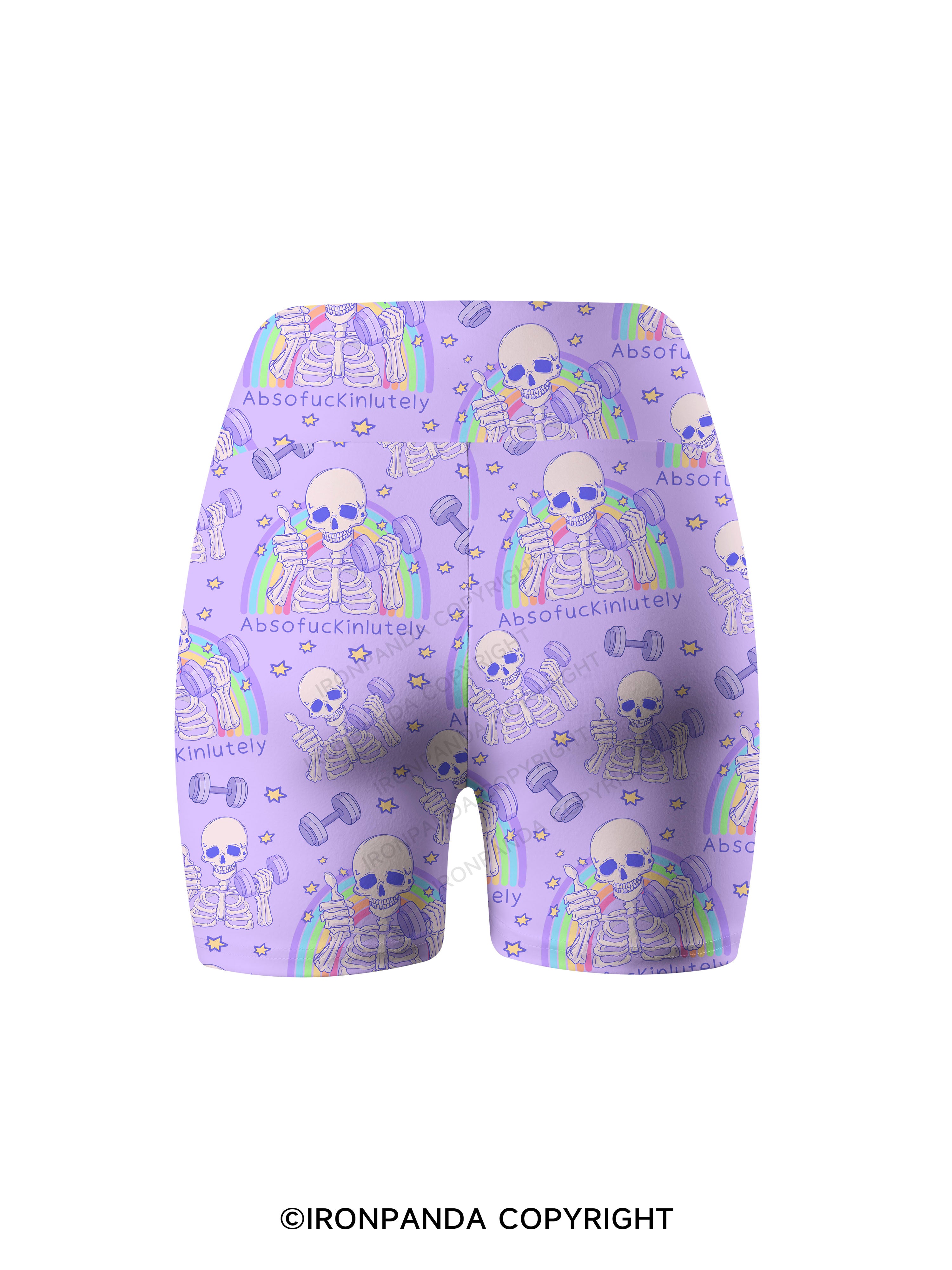 ABSOFUCKINLUTELY GYM SKELETON Printed Yoga Cycling Shorts