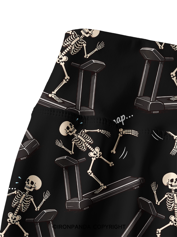 Oh Snap Funny Skeleton Printed Yoga Pants