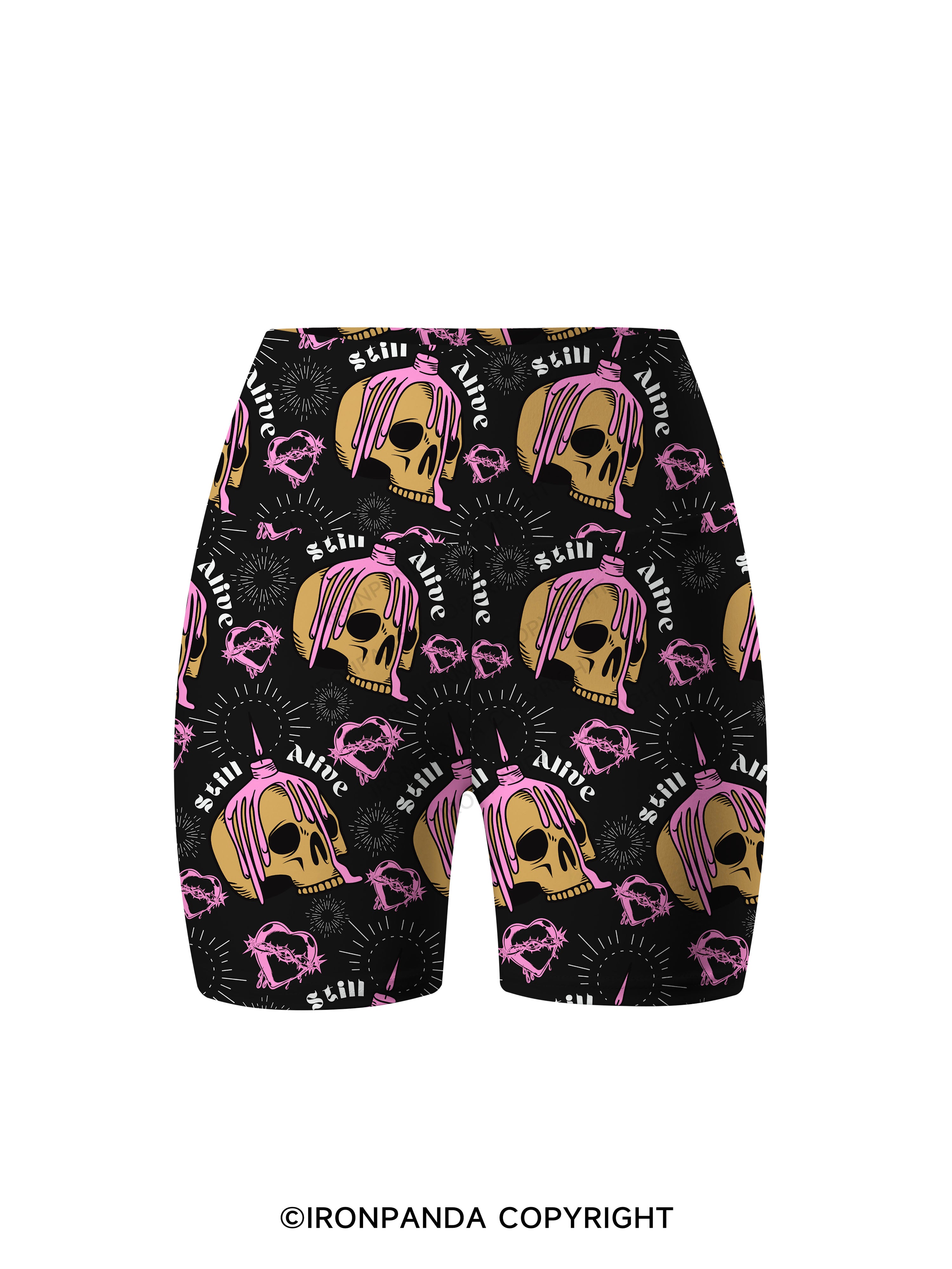STILL ALIVE Gym Printed Yoga Cycling Shorts