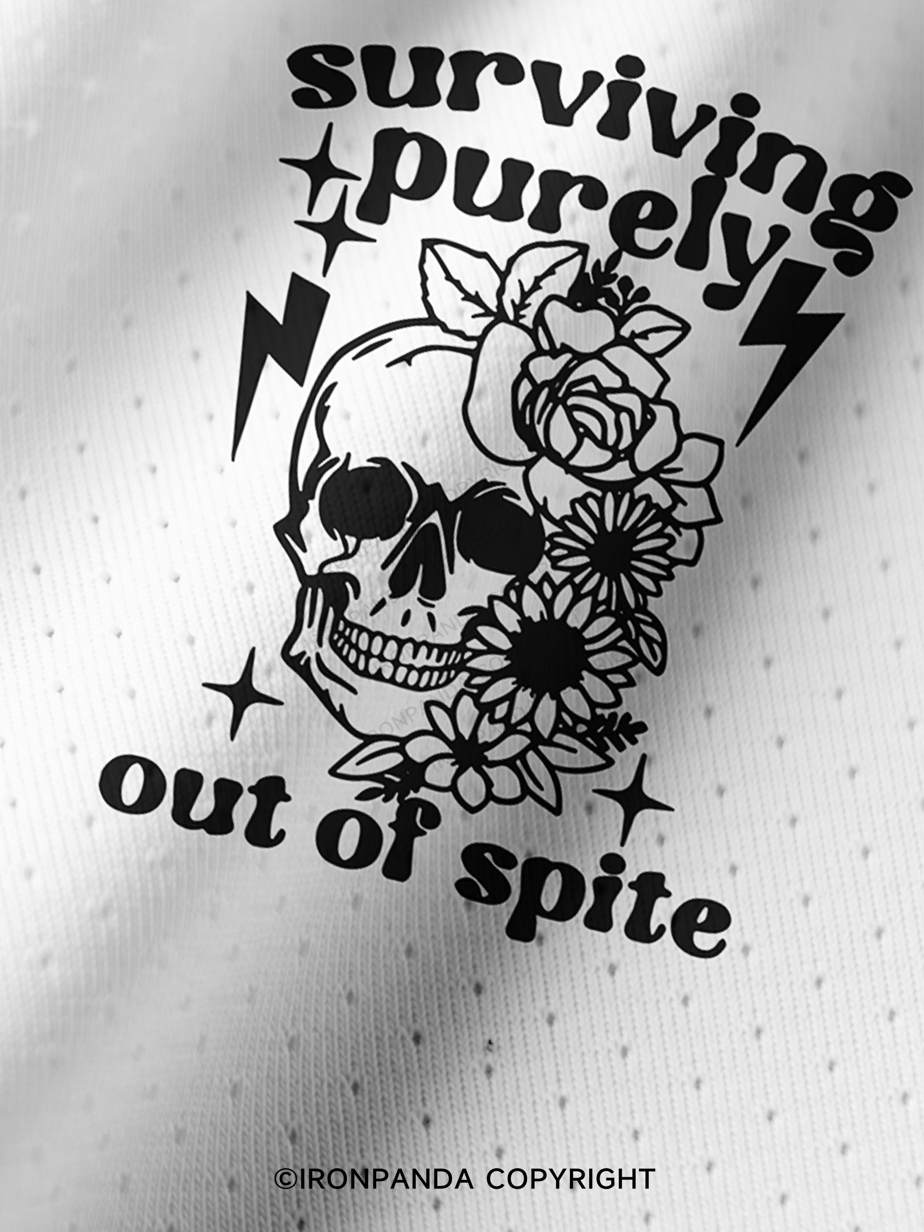 SURVIVING PURELY OUT OF SPITE FUNNY SKULL Pro Mesh Jersey