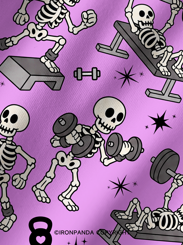 Skeleton Gym Workout Printed Yoga Shorts