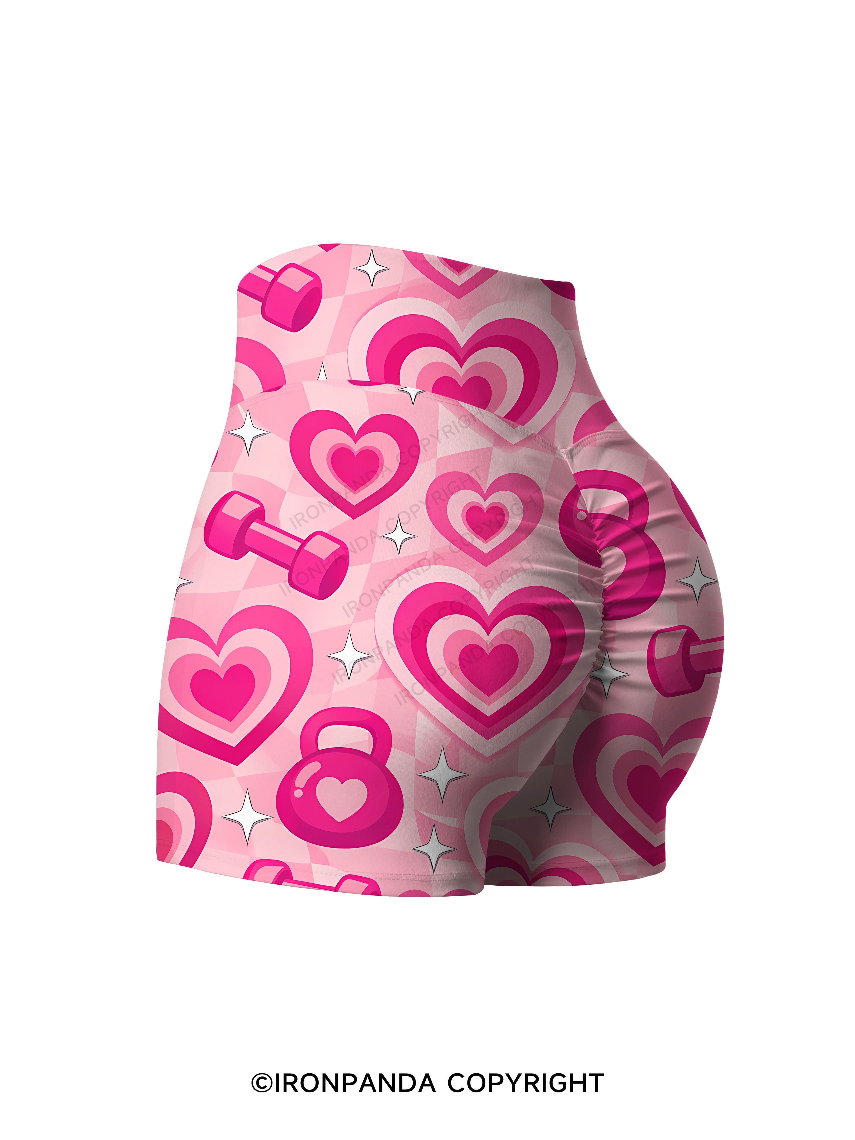 Coquette Heart Fitness Printed Yoga Shorts