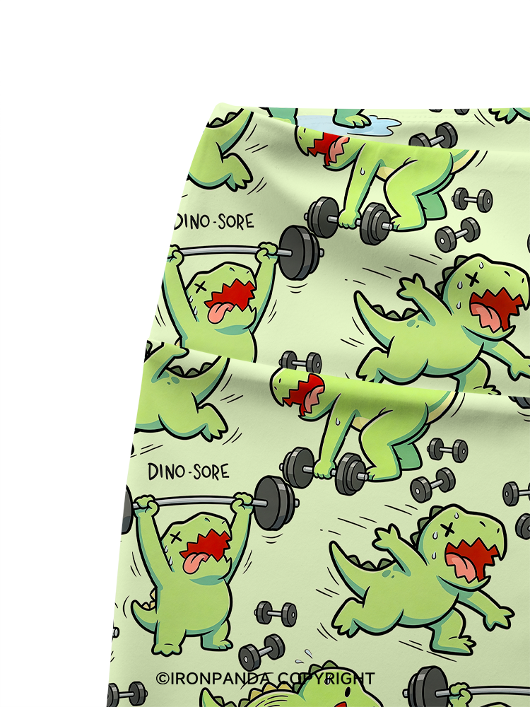ANGRY LITTLE DINO STRENGTH CAMP Printed Yoga Cycling Shorts