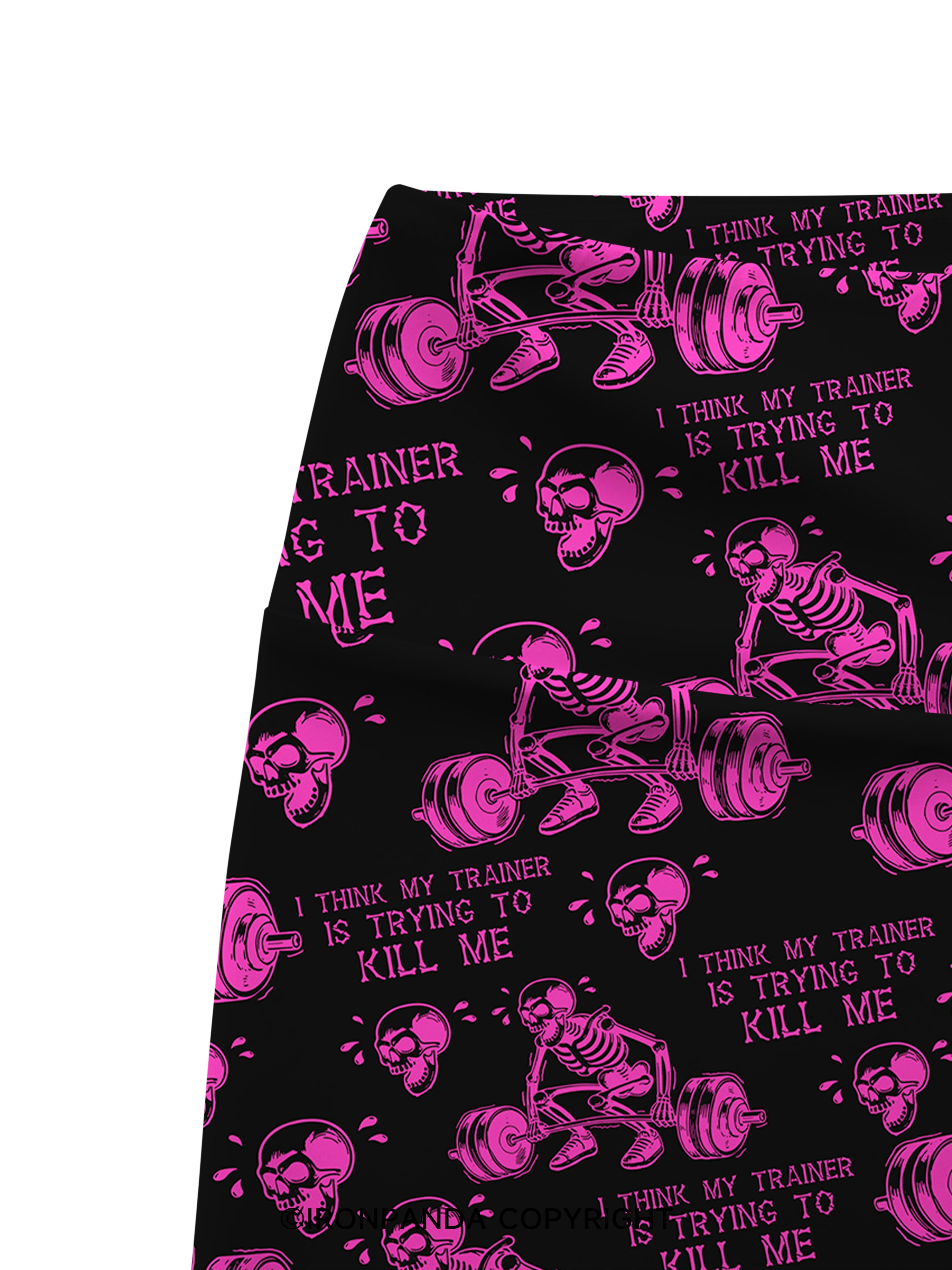 I Think My Trainer Is Trying To Kill Me Printed Yoga Cycling Shorts