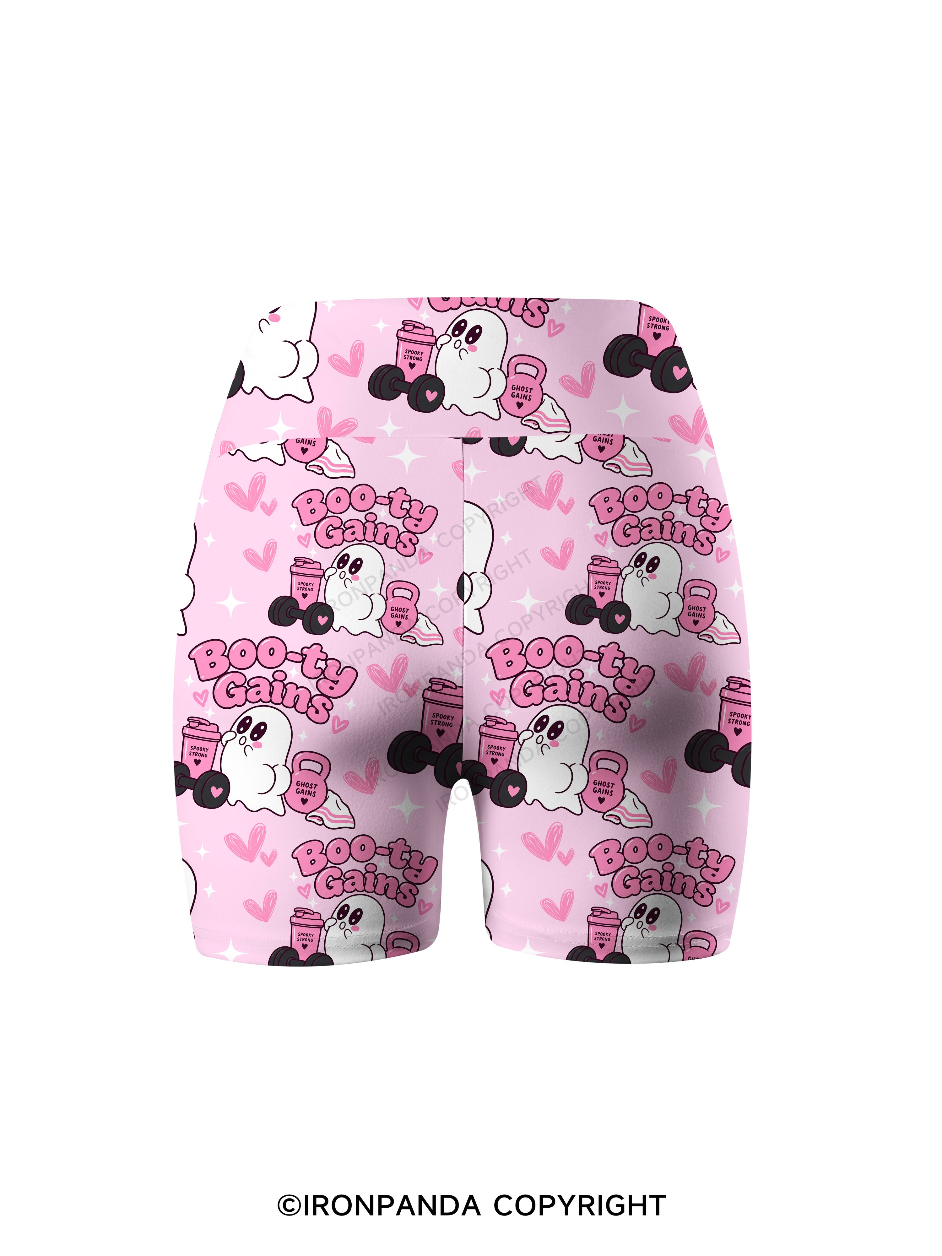 Boo-ty Gains Ghost Printed Yoga Cycling Shorts