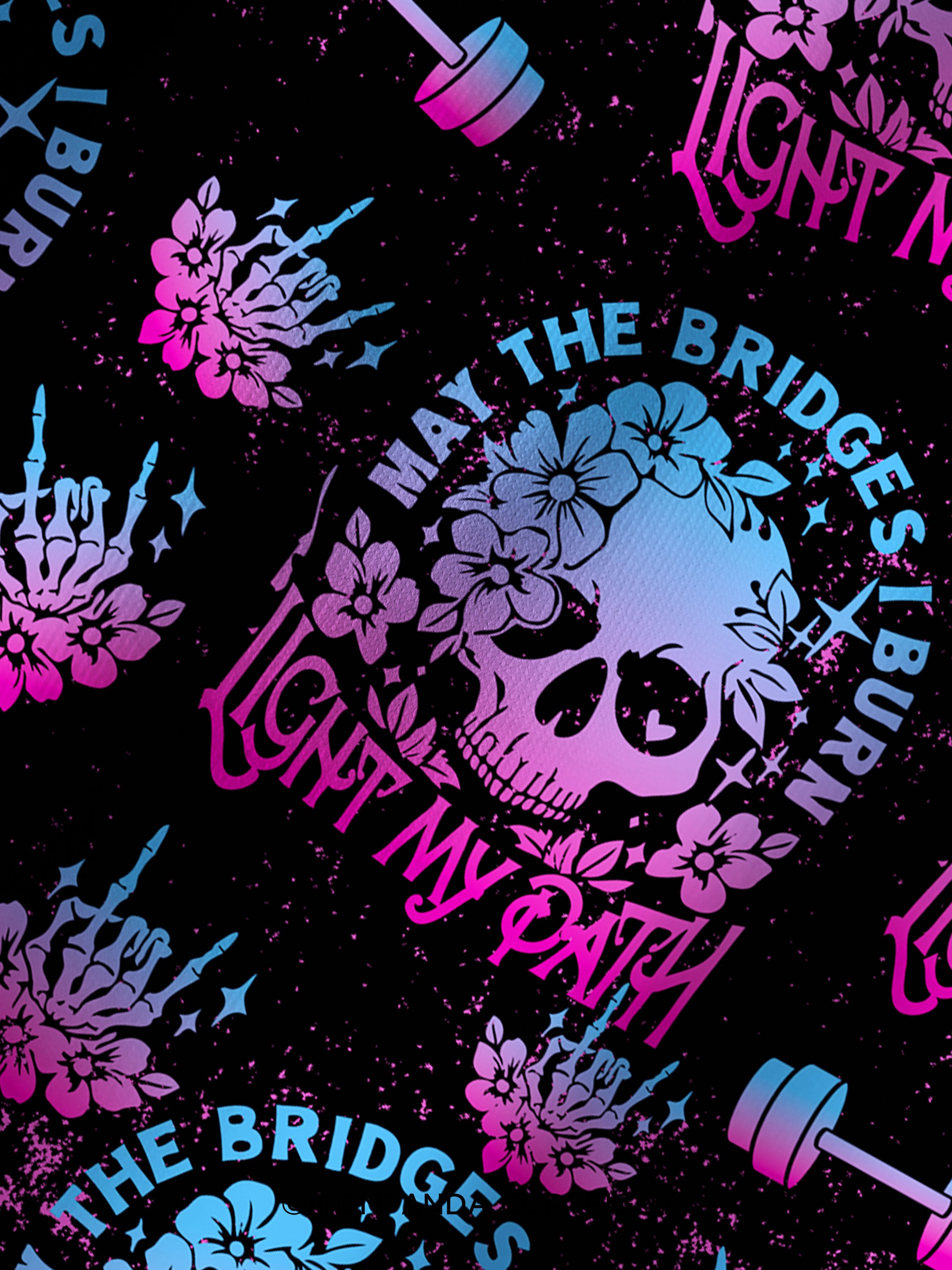 May The Bridges I Burn Light The Way Printed Yoga Shorts