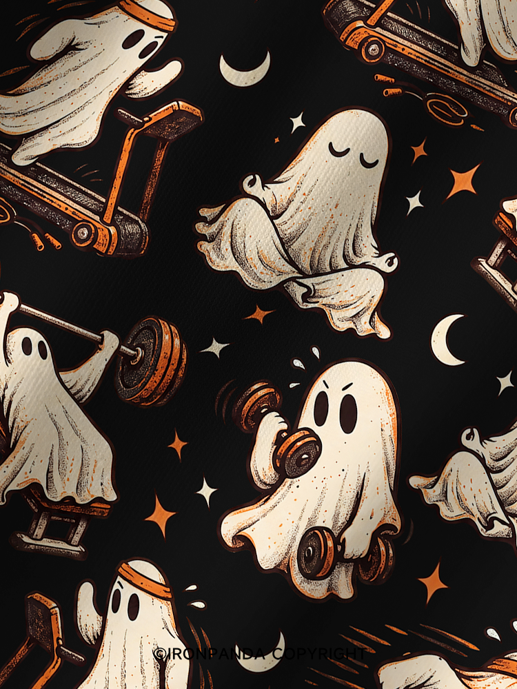 Funny Ghost Weightlifting Fitness Printed Yoga Shorts