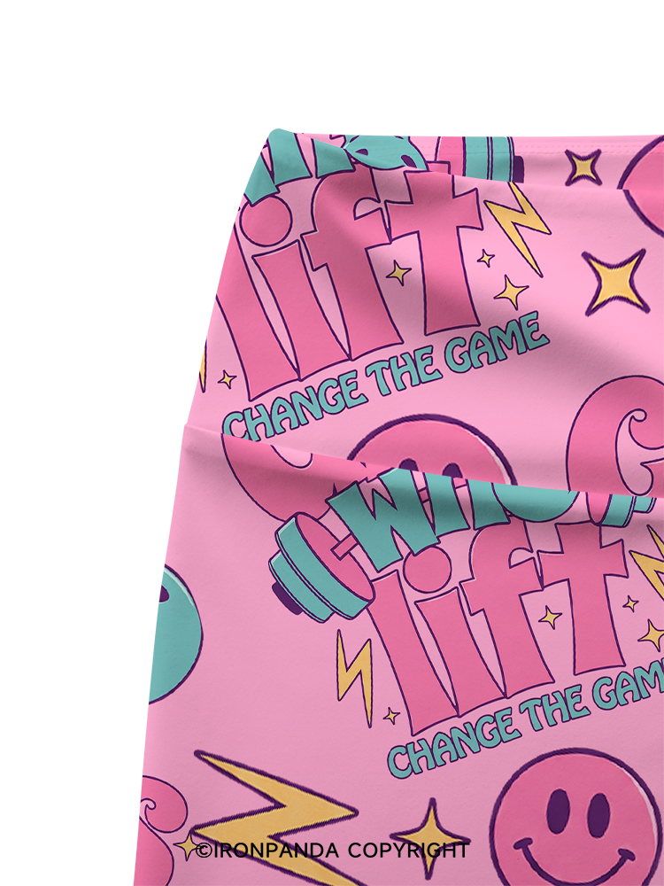 Girls who lift change the game Printed Yoga Cycling Shorts