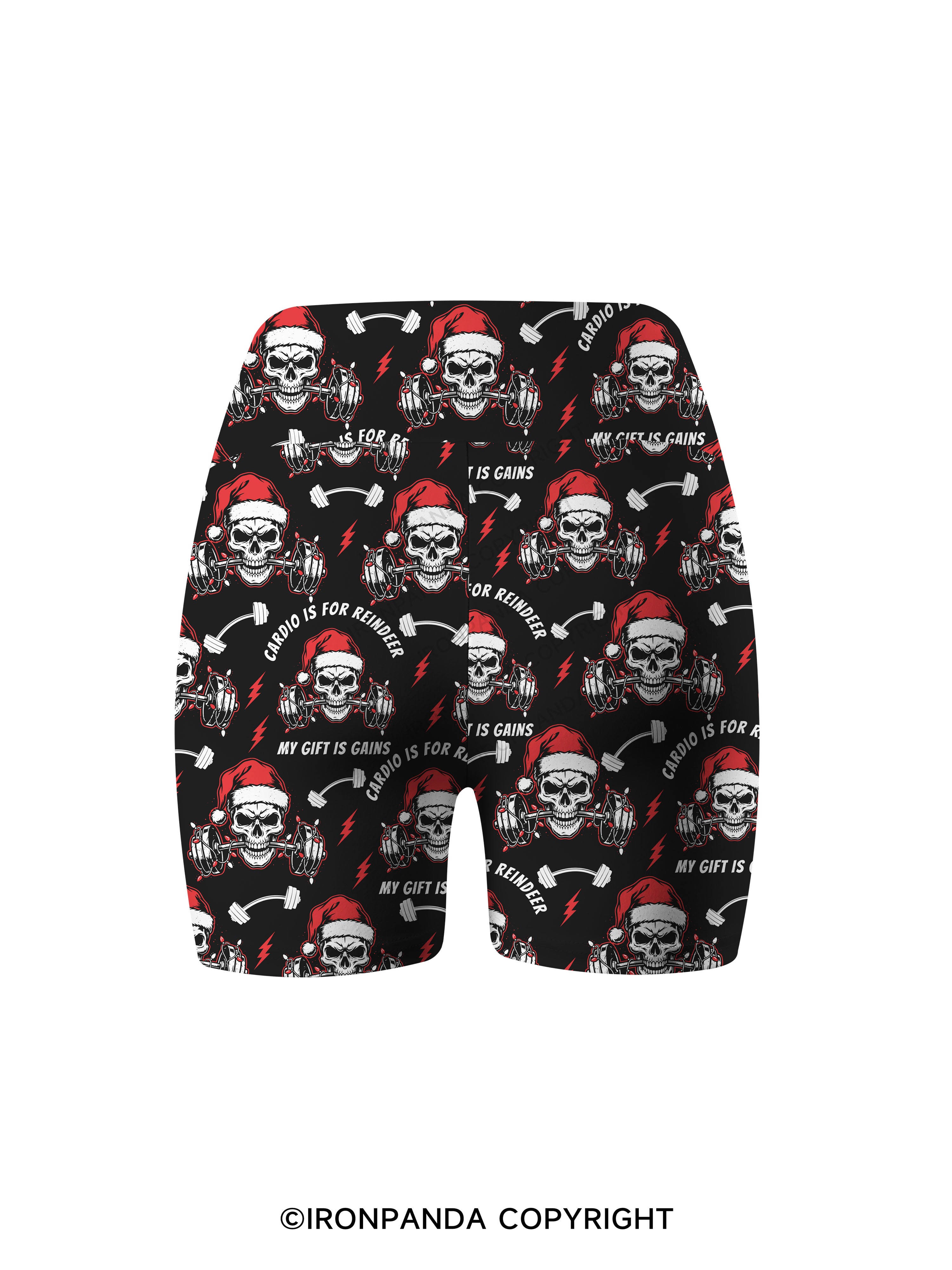 CARDIO IS FOR REINDEER MY GIFT IS GAINS Printed Yoga Cycling Shorts