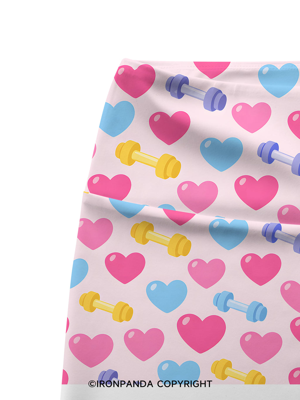 Sweet Heart & Dumbbell Printed Yoga Cycling Shorts