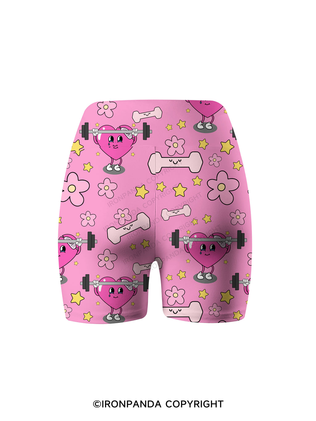 Sweet Pump Heart Printed Yoga Cycling Shorts