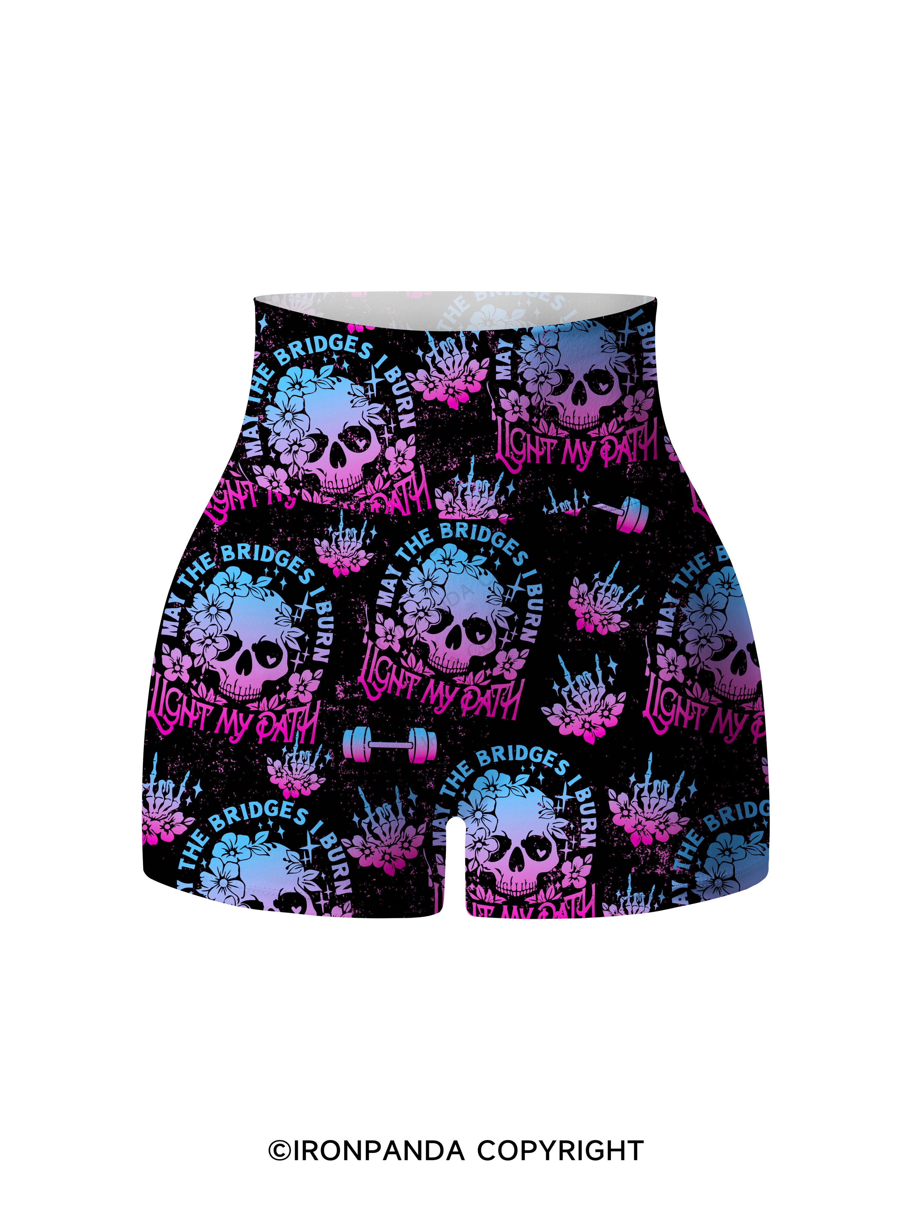 May The Bridges I Burn Light The Way Printed Yoga Shorts
