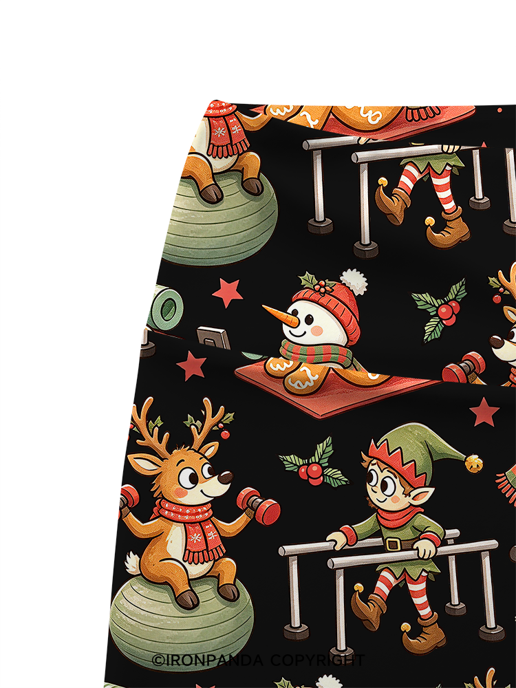 Physical Therapy Christmas Printed Yoga Cycling Shorts
