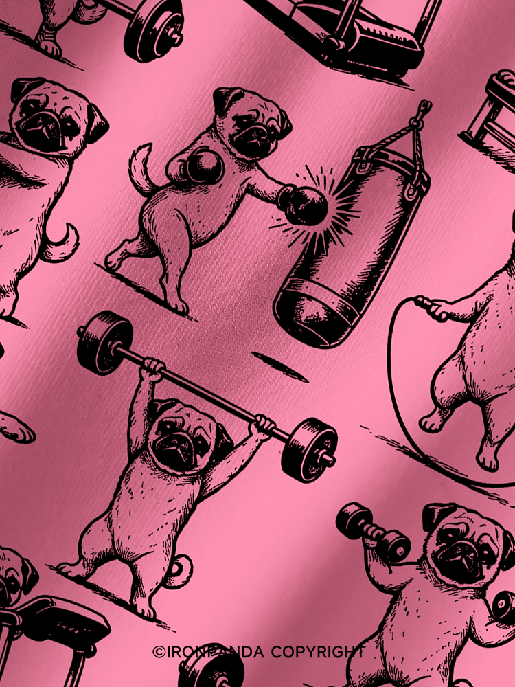 Pug Workout Yoga Printed Yoga Shorts