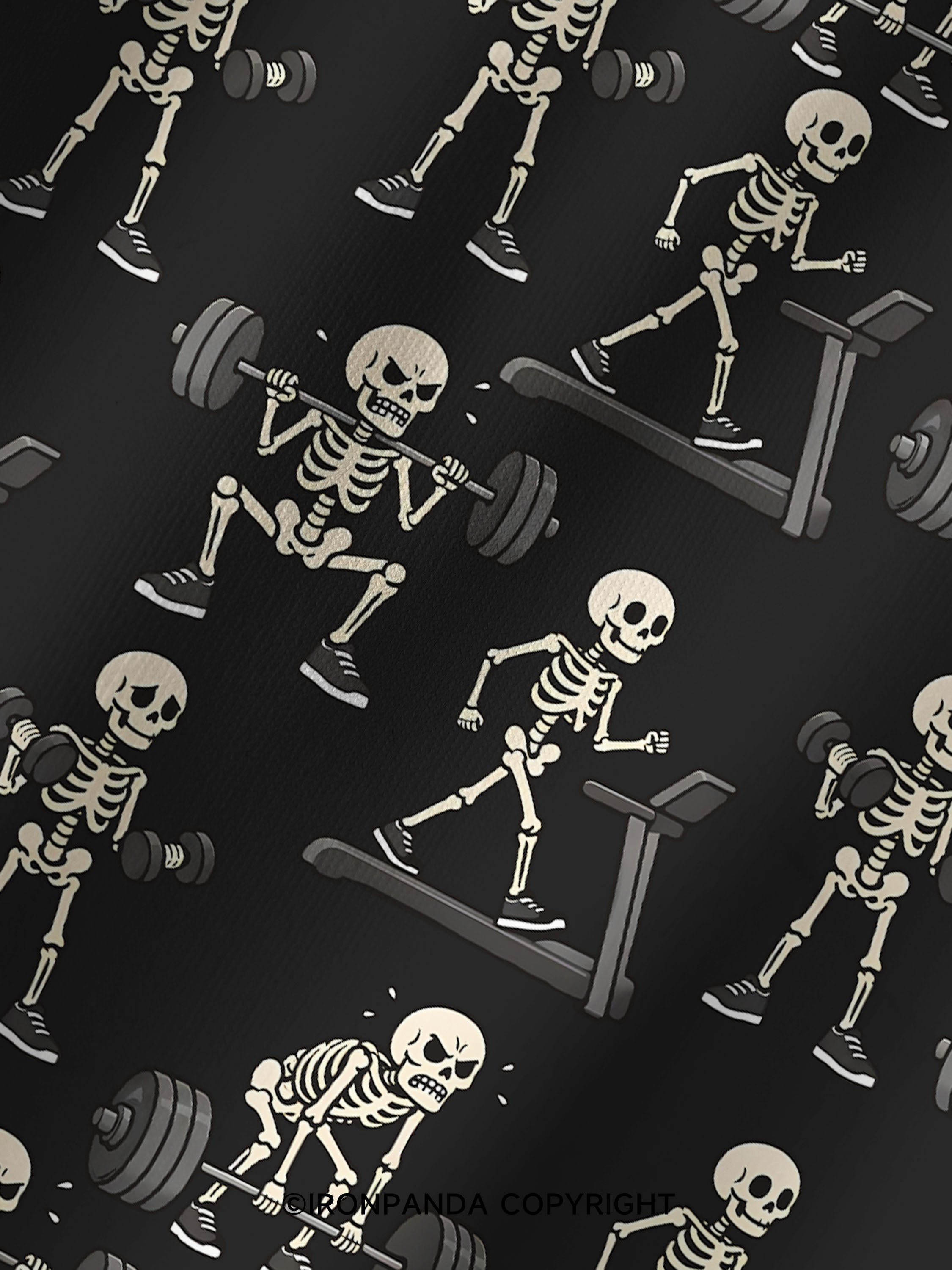 Pain Scale Skeleton Printed Yoga Shorts