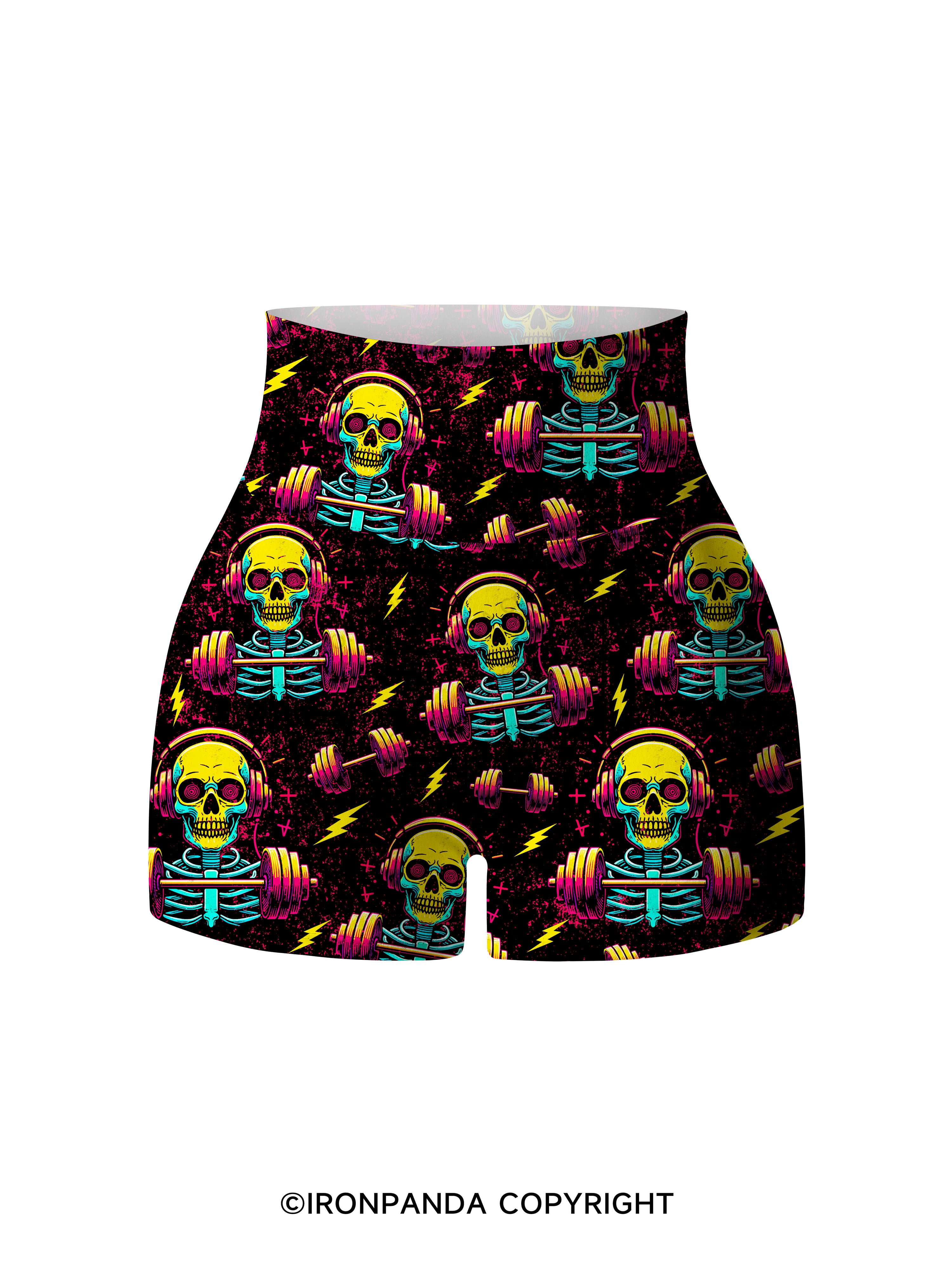DEAD SERIOUS ABOUT LIFTING Printed Yoga Shorts