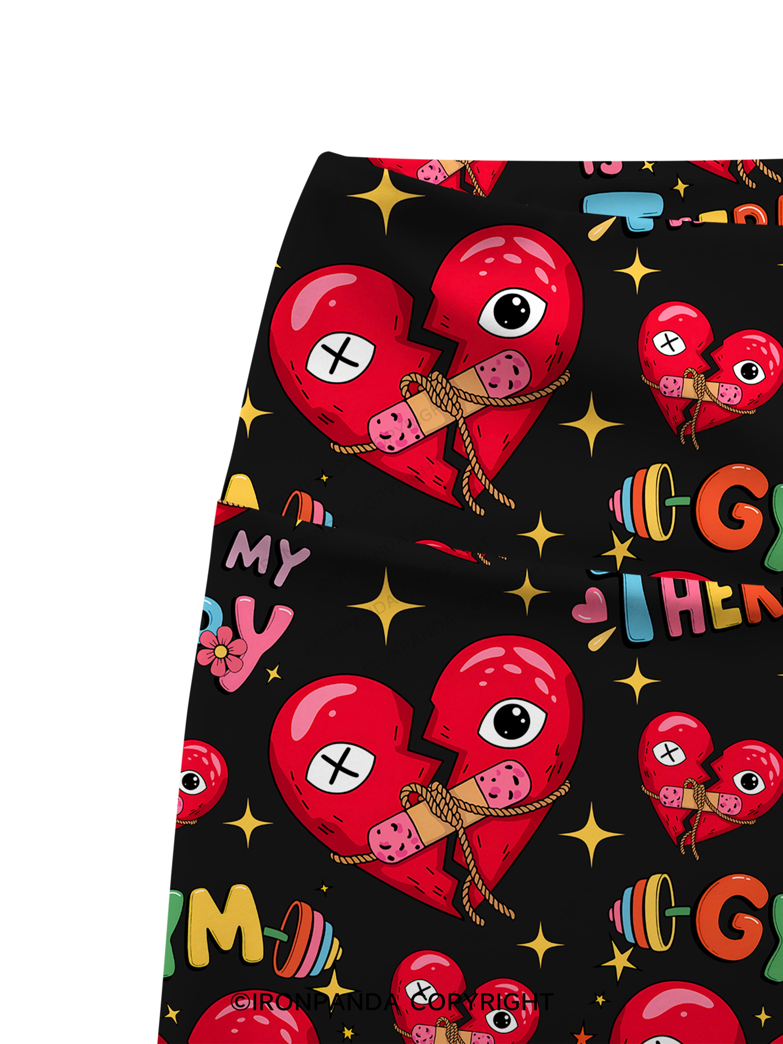 GYM IS MY THERAPY Printed Yoga Cycling Shorts
