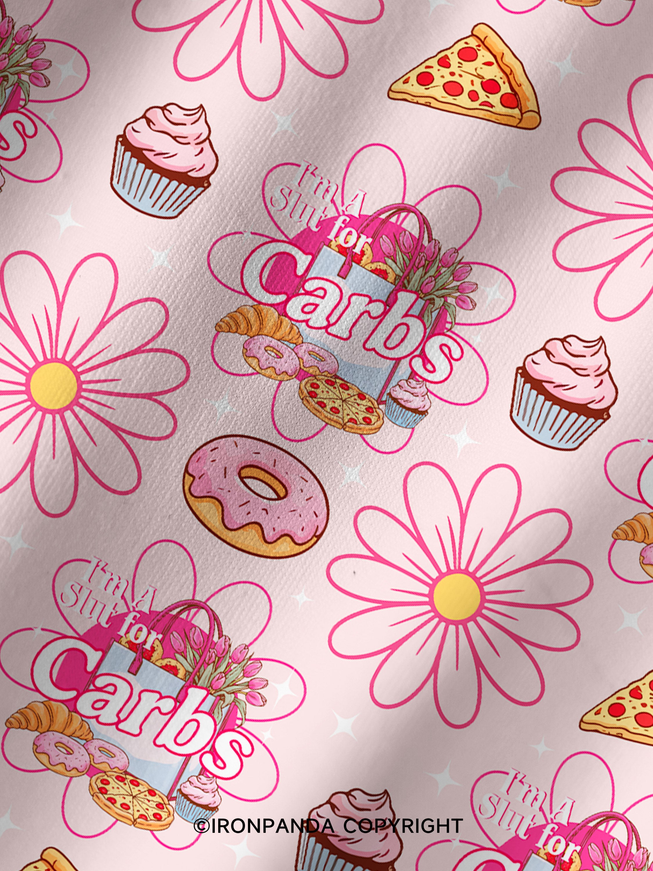 I'M A SLUT FOR CARBS Printed Yoga Shorts