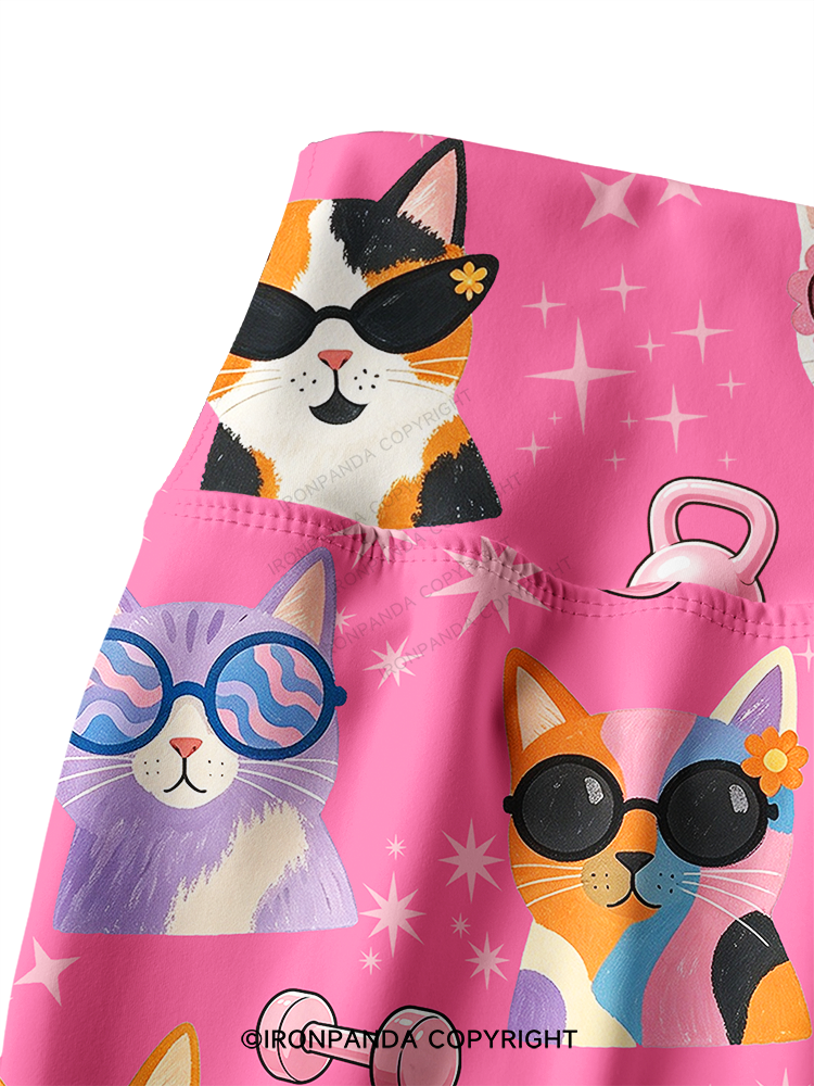 COOL CATS FITNESS PARTY Yoga Printed Yoga Pants