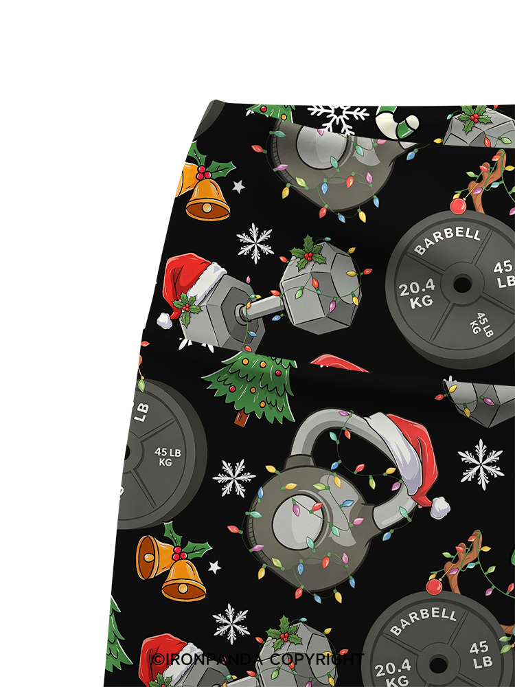 Christmas Fitness Printed Yoga Cycling Shorts