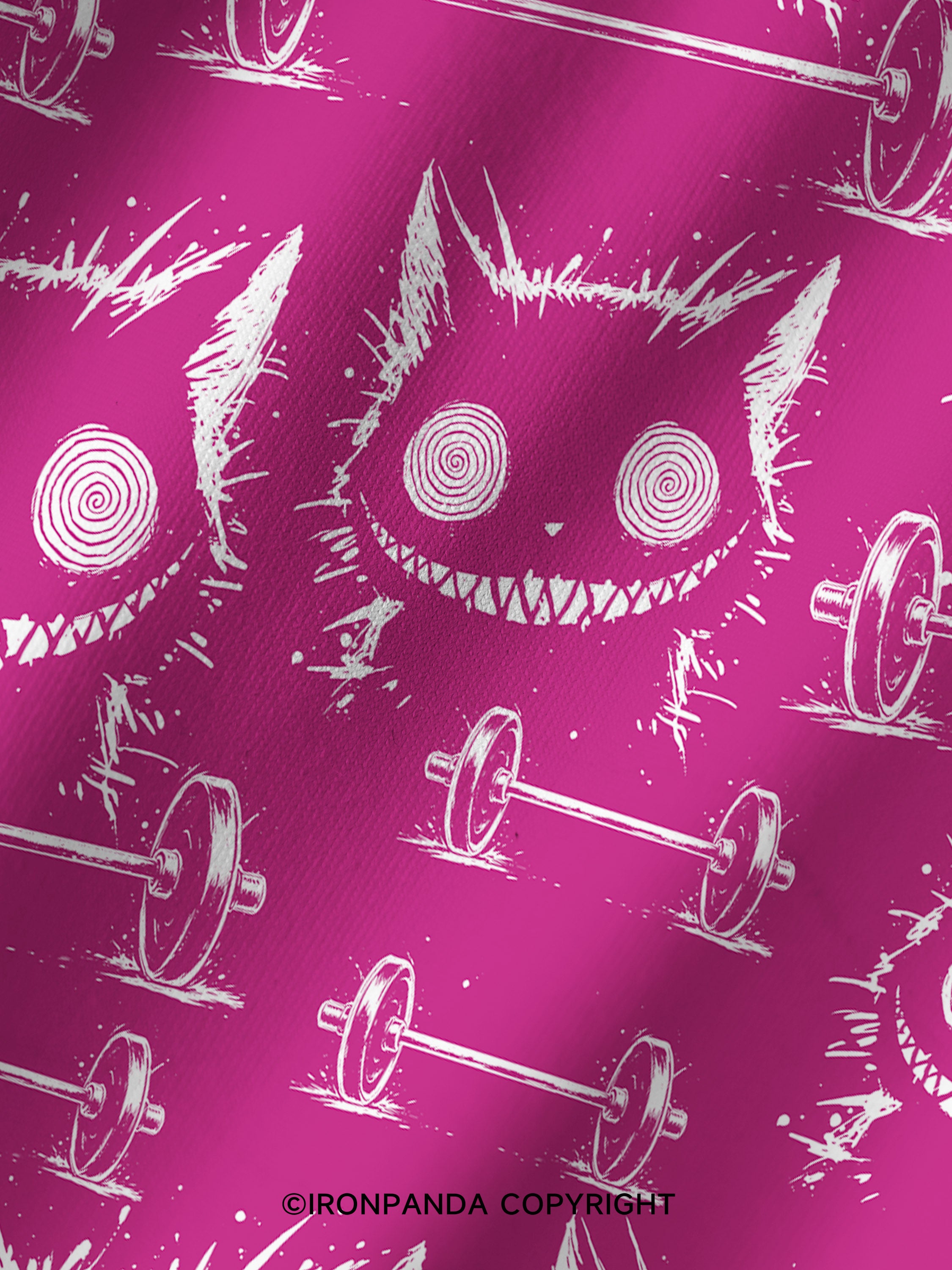Creepy Cute Cat Printed Yoga Shorts