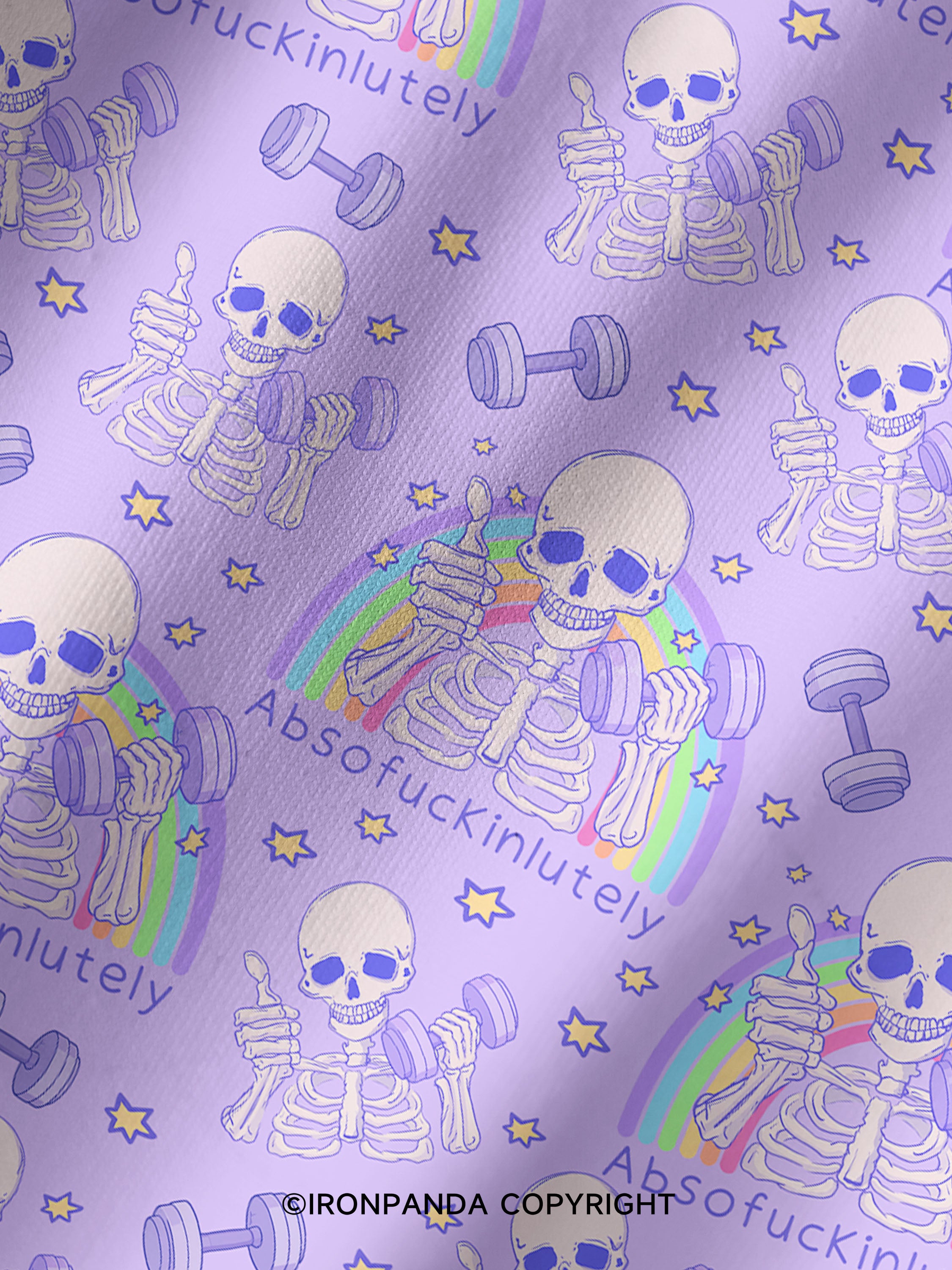 ABSOFUCKINLUTELY GYM SKELETON Printed Yoga Shorts