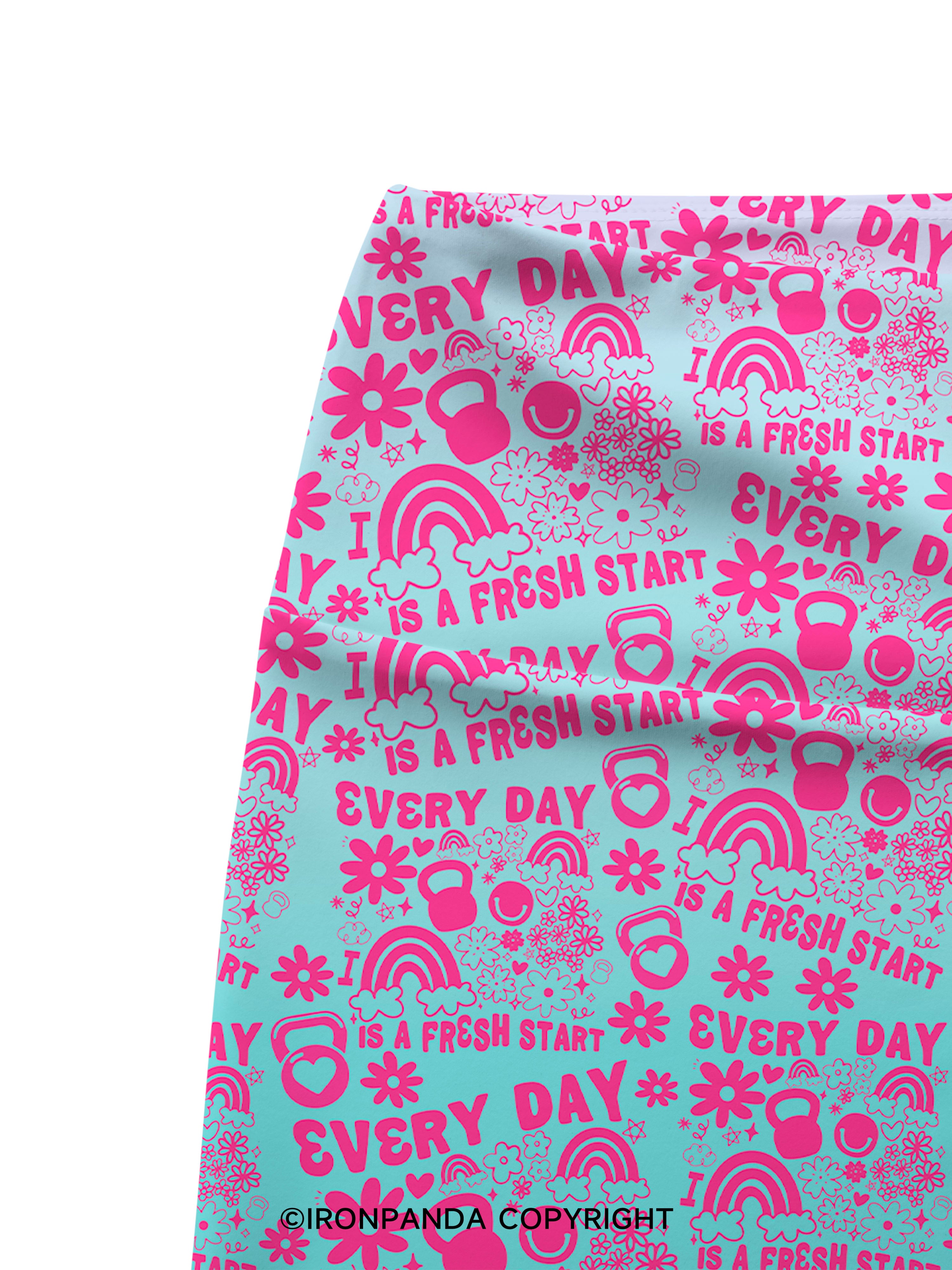 Every Day Is a Fresh Start Printed Yoga Cycling Shorts