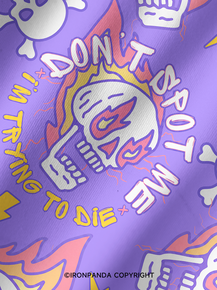 DON’T SPOT ME I’M TRYING TO DIE Printed Yoga Shorts