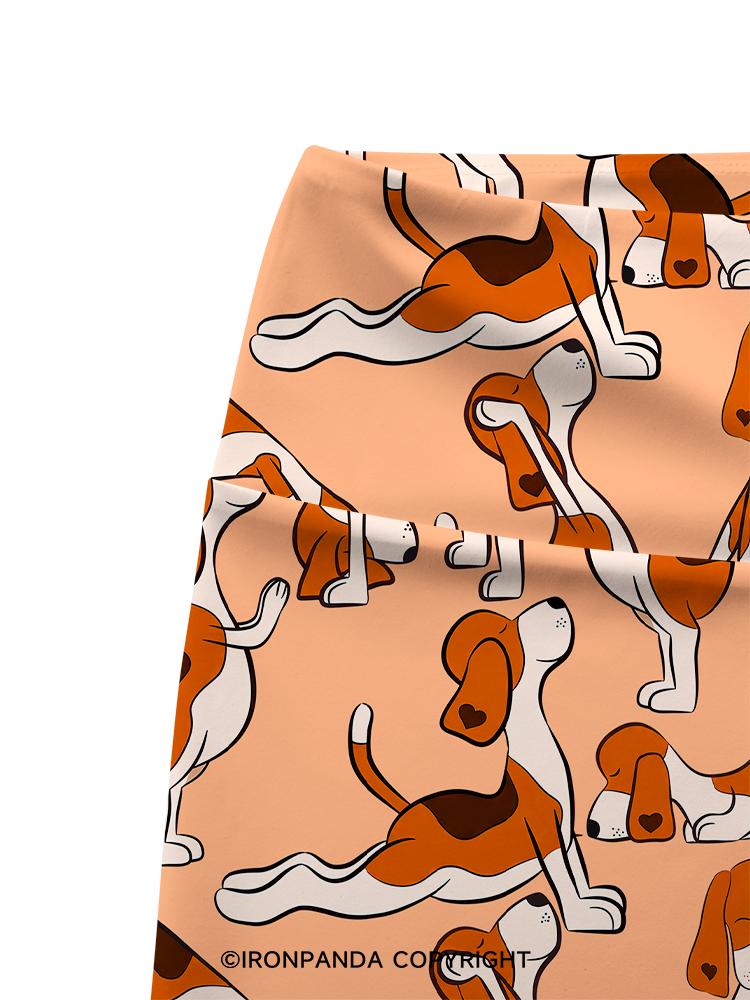 DOGGIE MEDITATION AND STRETCHING Printed Yoga Cycling Shorts