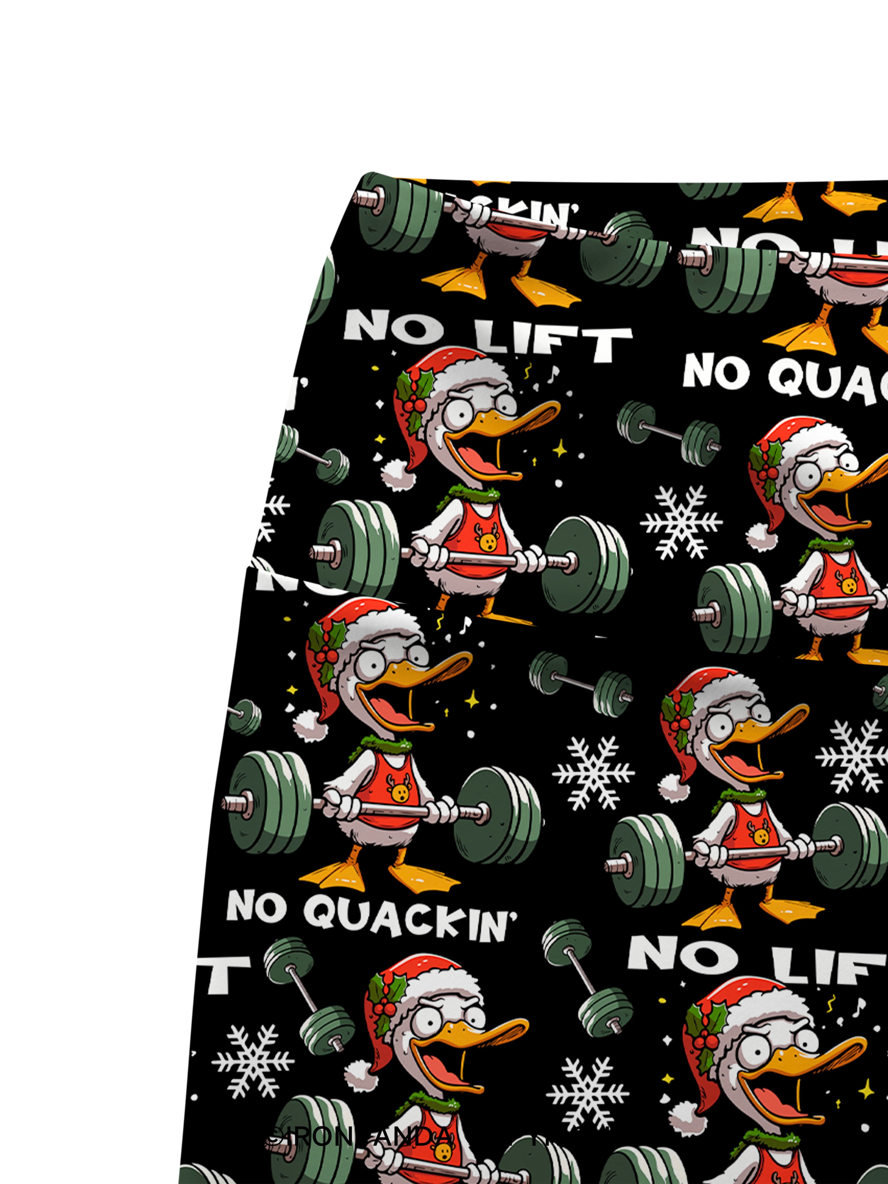 No Lift, No quackin' Printed Yoga Cycling Shorts