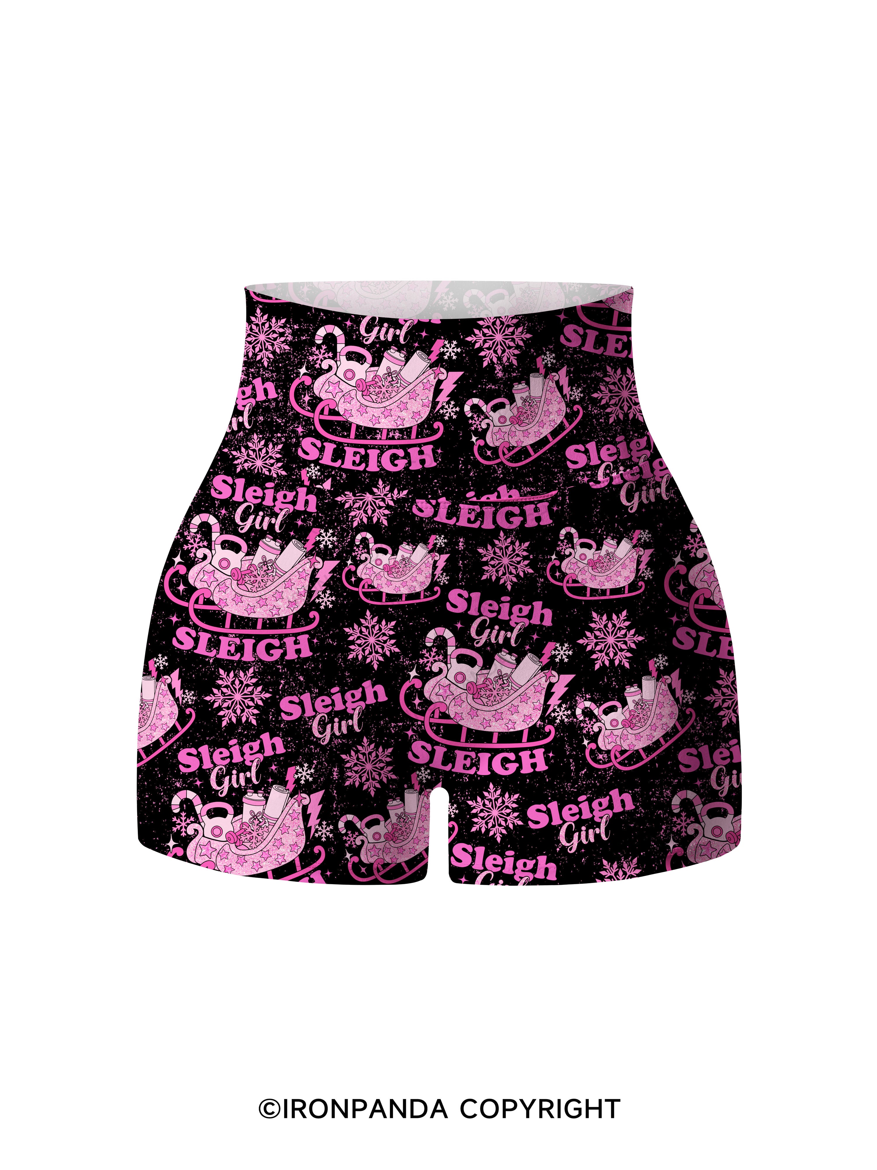 sleigh girl sleigh Printed Yoga Shorts
