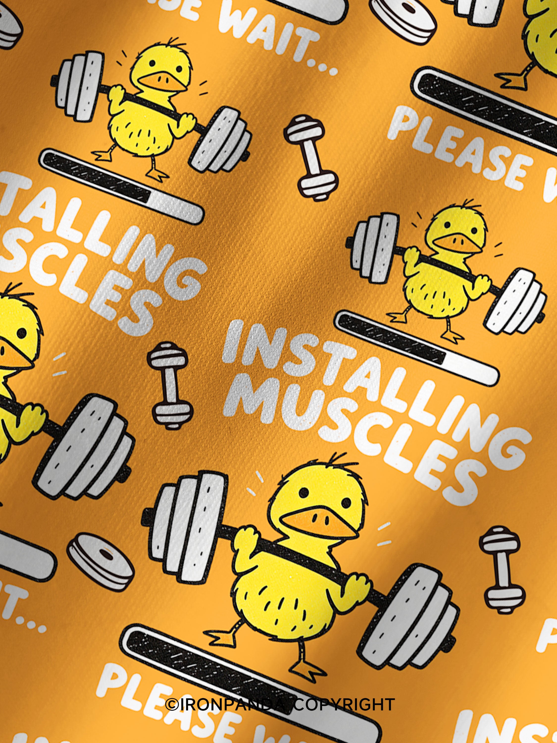 INSTALLING MUSCLES PLEASE WAIT Printed Yoga Shorts
