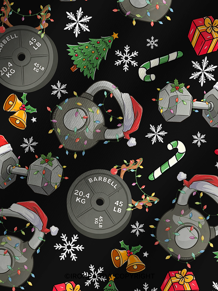 Christmas Fitness Printed Yoga Shorts