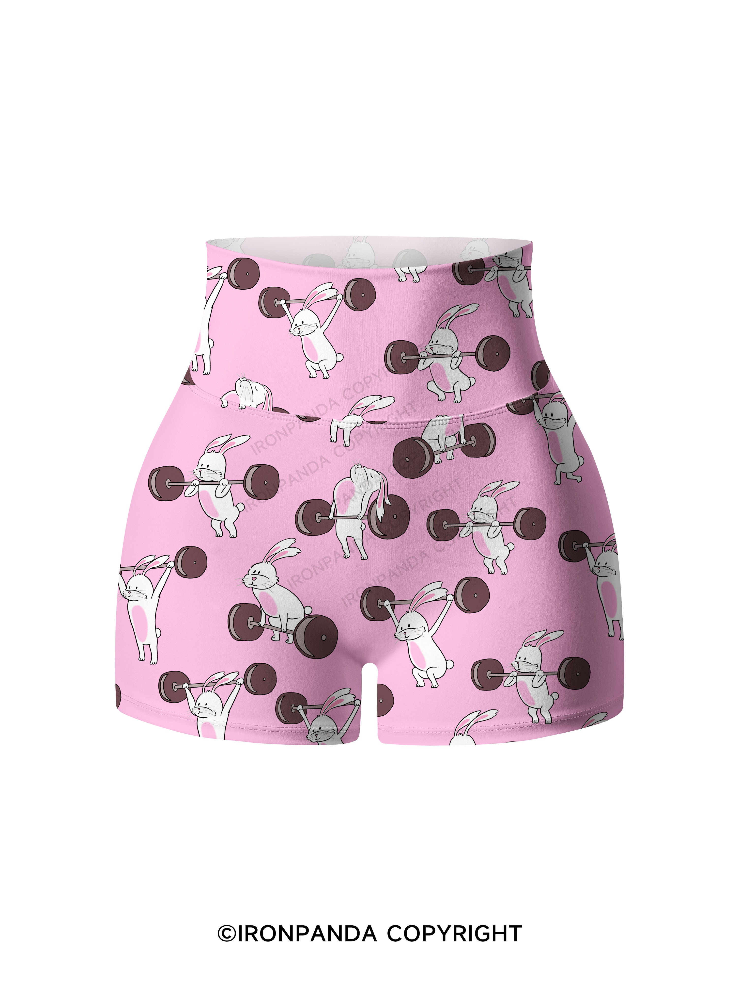 Lift Like Bunny Printed Yoga Shorts