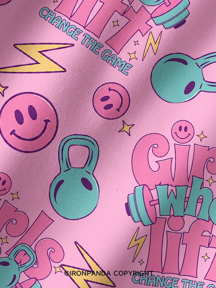 Girls who lift change the game Printed Yoga Shorts