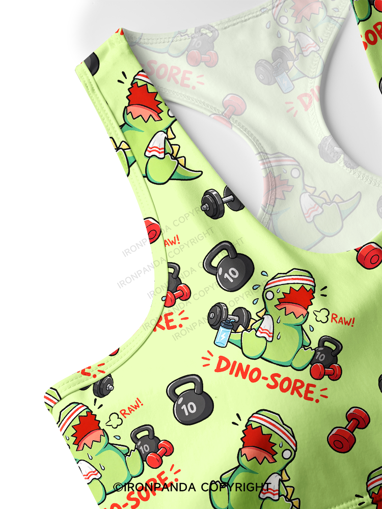 DINO-SORE GYM Racerback Sports Bra