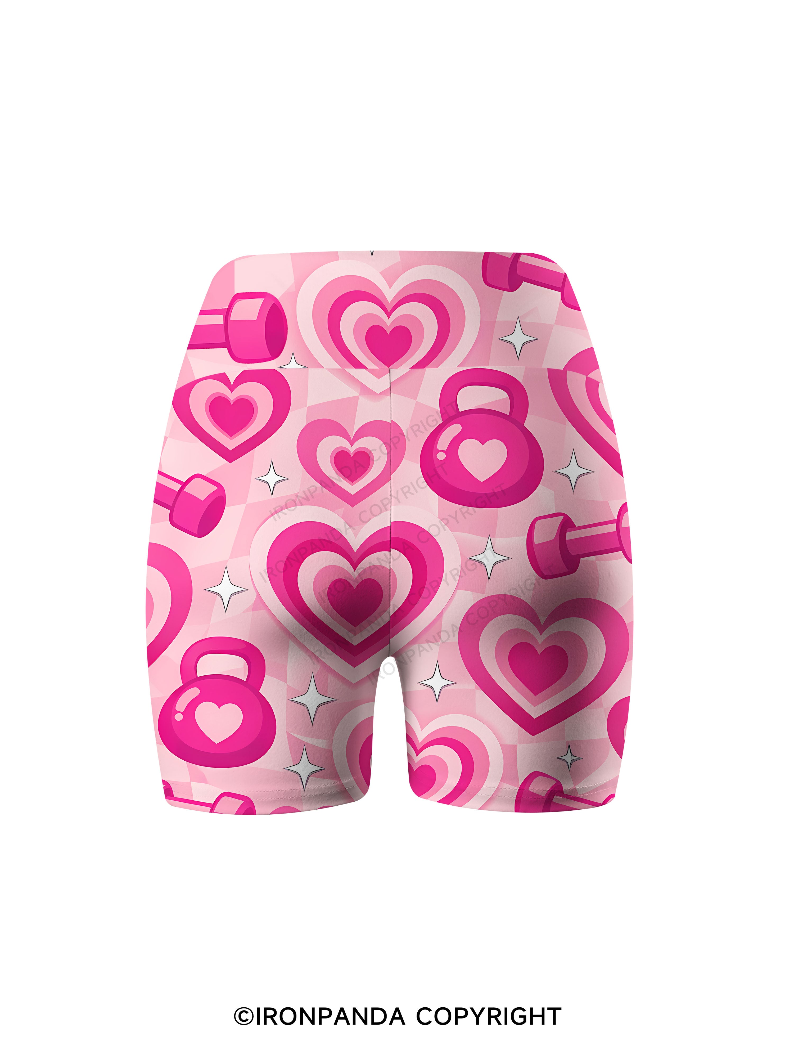 Coquette Heart Fitness Printed Yoga Cycling Shorts